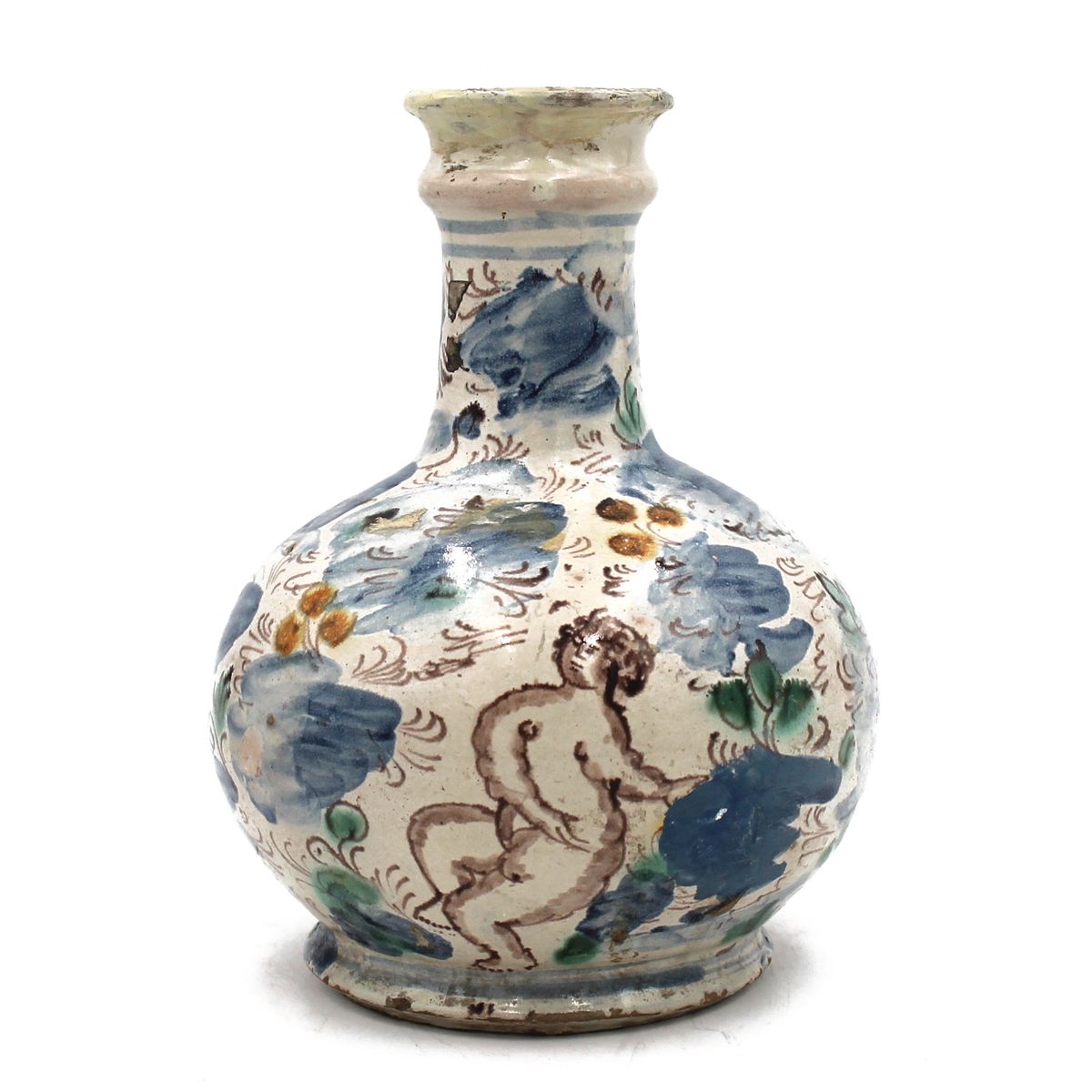 RARA BOTTIGLIA - RARE BOTTLE Antica maiolica decorata a motivi ornamentali polic&hellip;