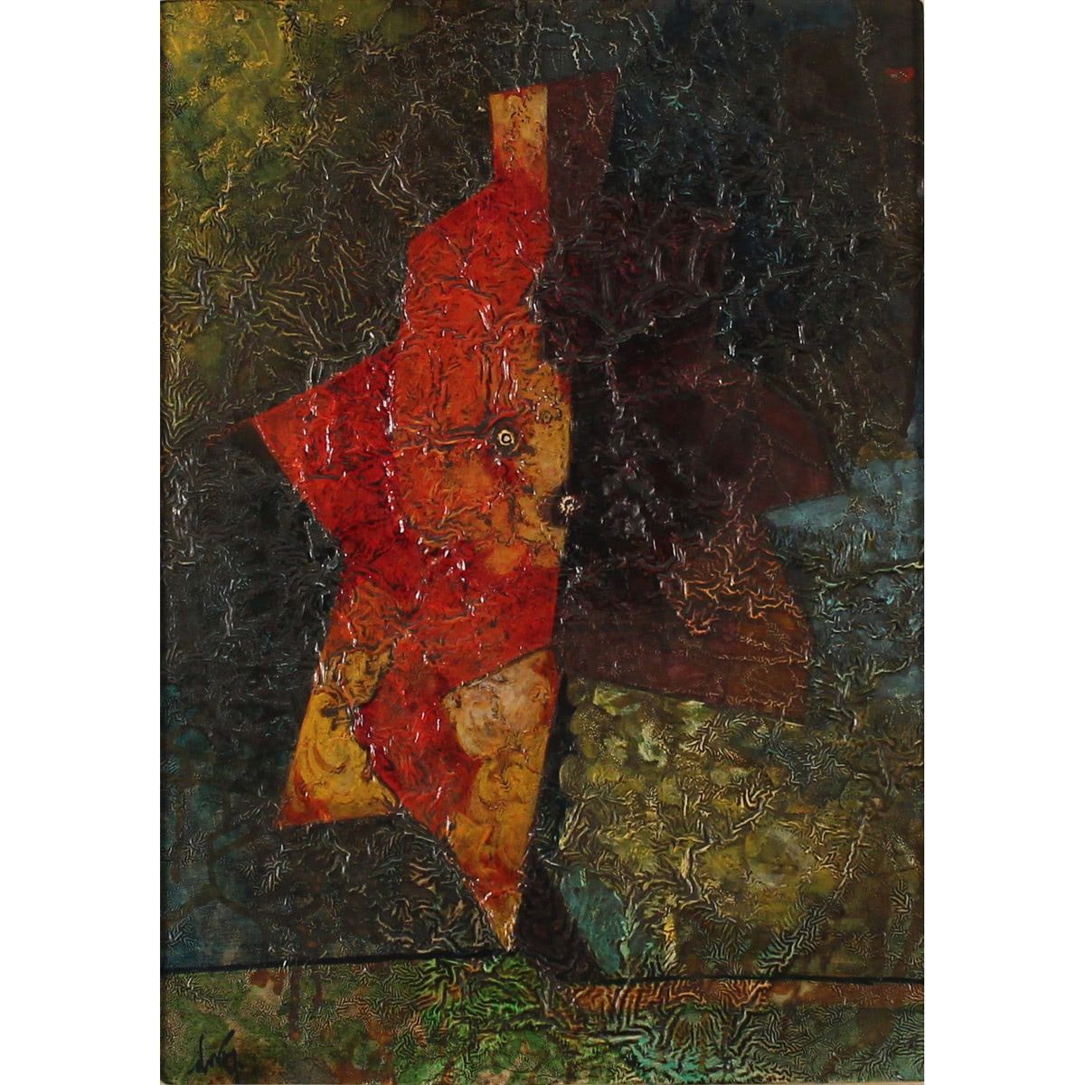 ASTRATTO-ABSTRACT Oil painting on canvas in frame. Signed Dova. Cm 46x33
Oil pai&hellip;