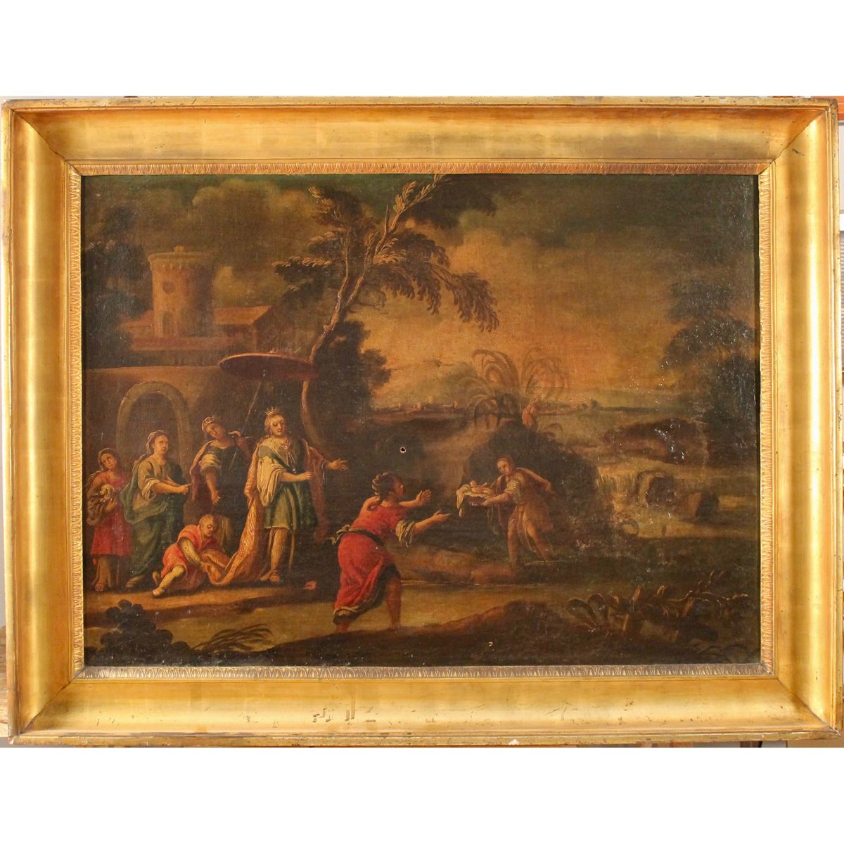 SCUOLA SICILIANA DELLA FINE DEL SECOLO XVIII "Mosè salvato dalle acque” Peinture&hellip;
