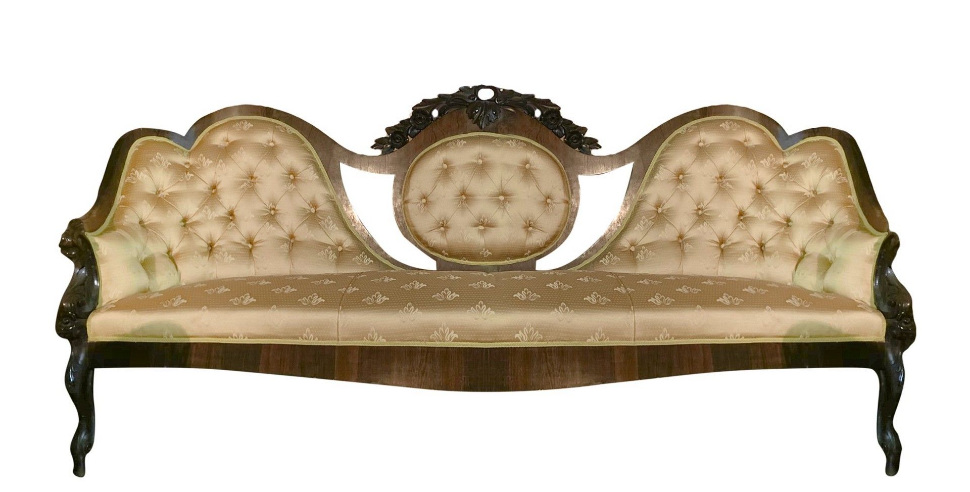 Null Louis Philippe sofa in rosewood , 19th century, Sicily h 110 cm, l 225 cm, &hellip;