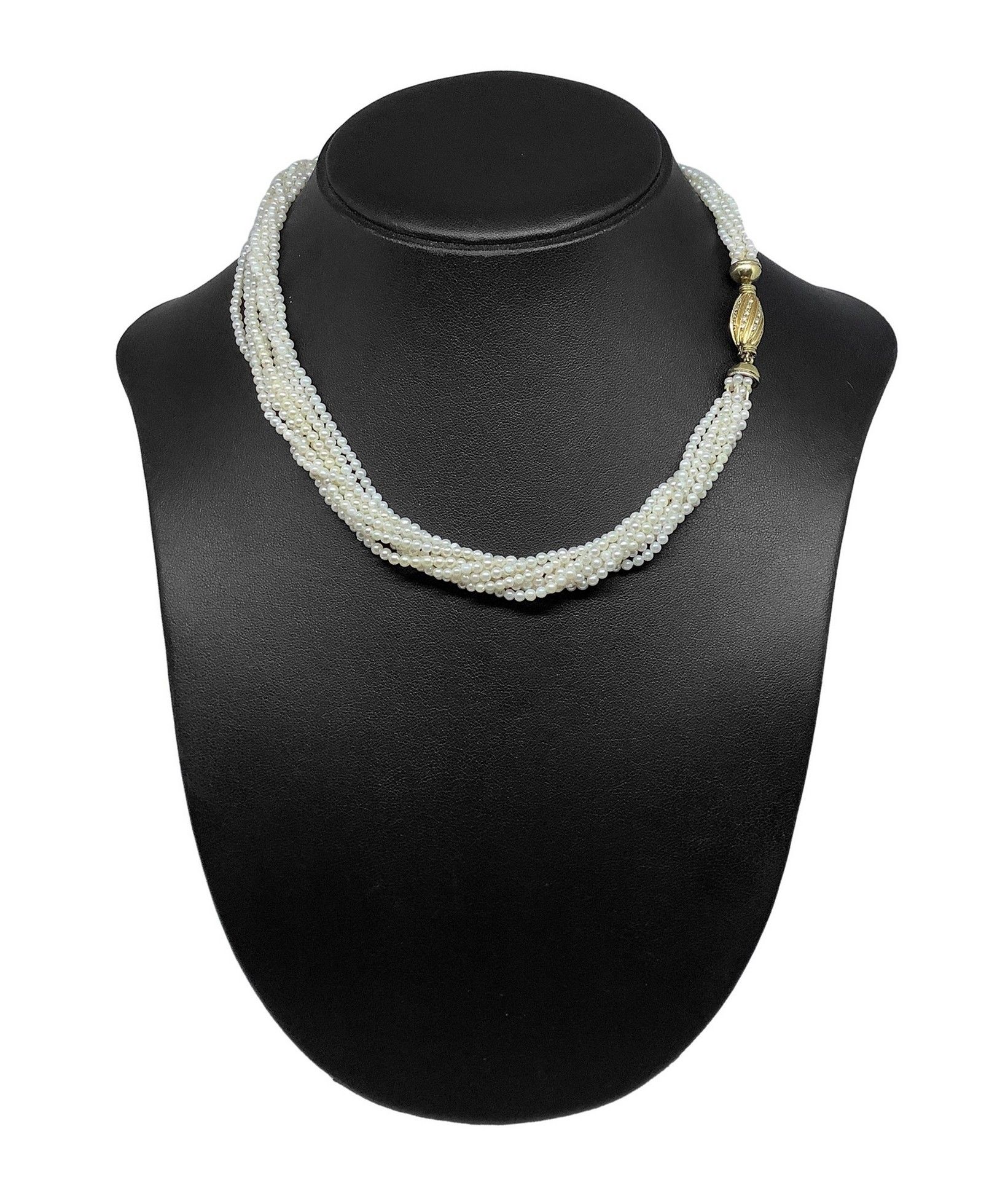 Null Collier avec perles et susta en or 49.2 gr, 22 cm Torchon à huit brins avec&hellip;