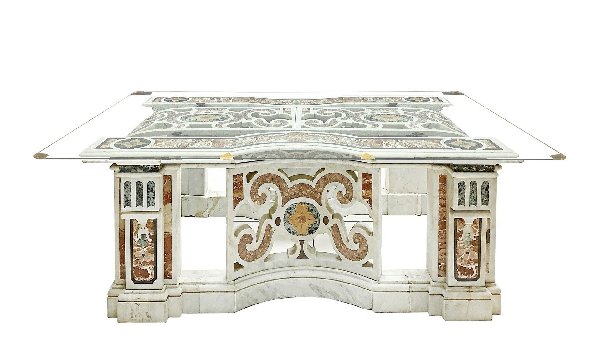 Null Table with assembled and committed polychrome marbles , Late 17th / early 1&hellip;