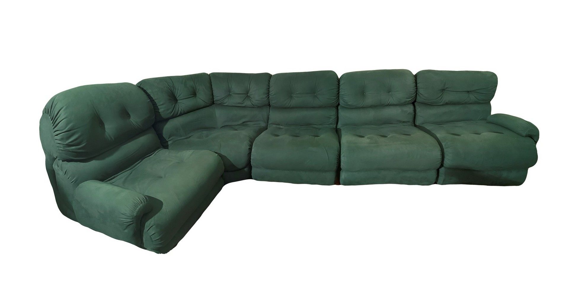 Null 意大利制造，具有Mimo Padova的风格，模块化沙发有5个元素，其中一个是有角度的240x75厘米，单人扶手椅70x75厘米，完整的角落单元有5个&hellip;