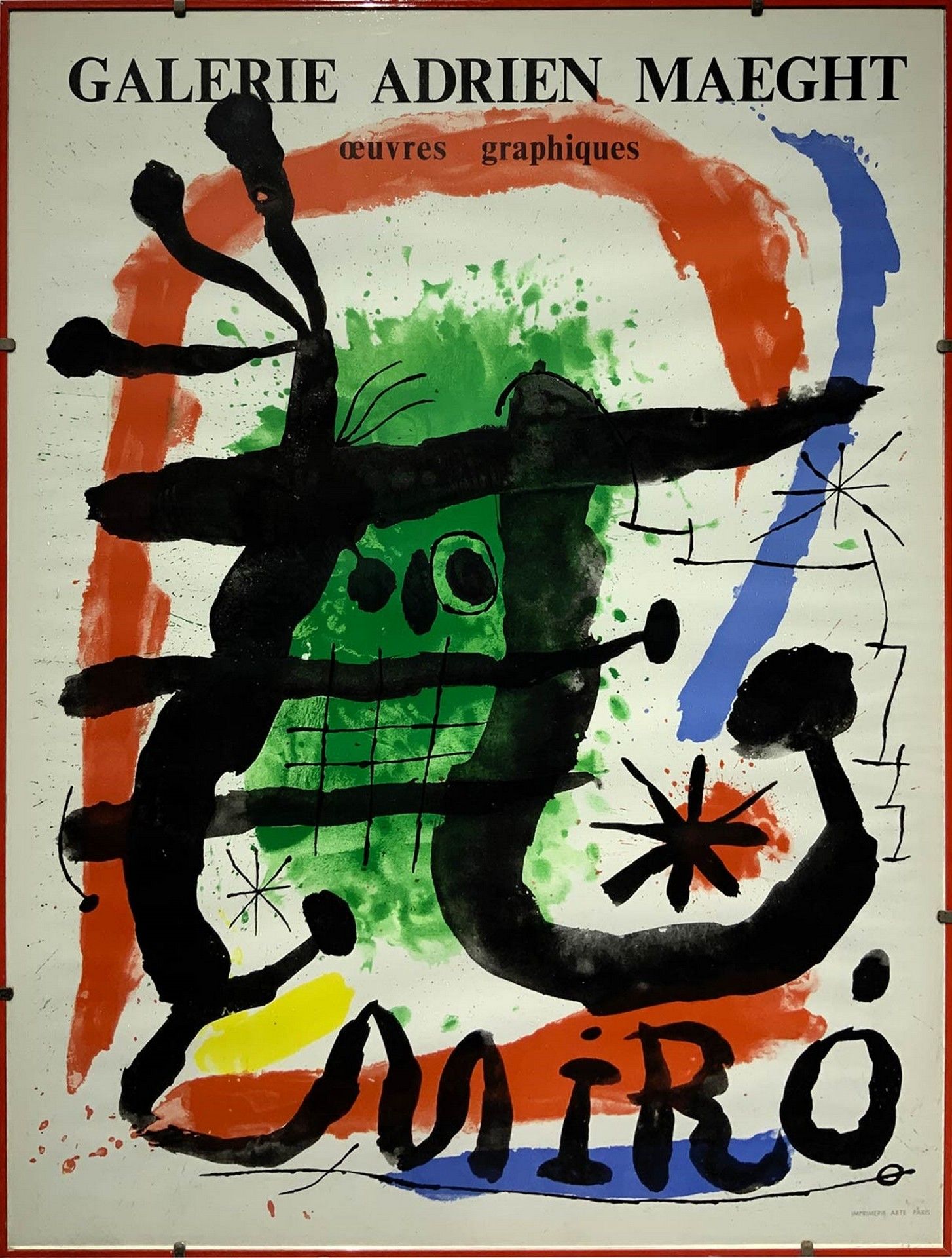 MIRÓ, JOAN Póster Cartel , 1954 64x48 cm Expo 65 - Oeuvres graphiques. & nbsp;