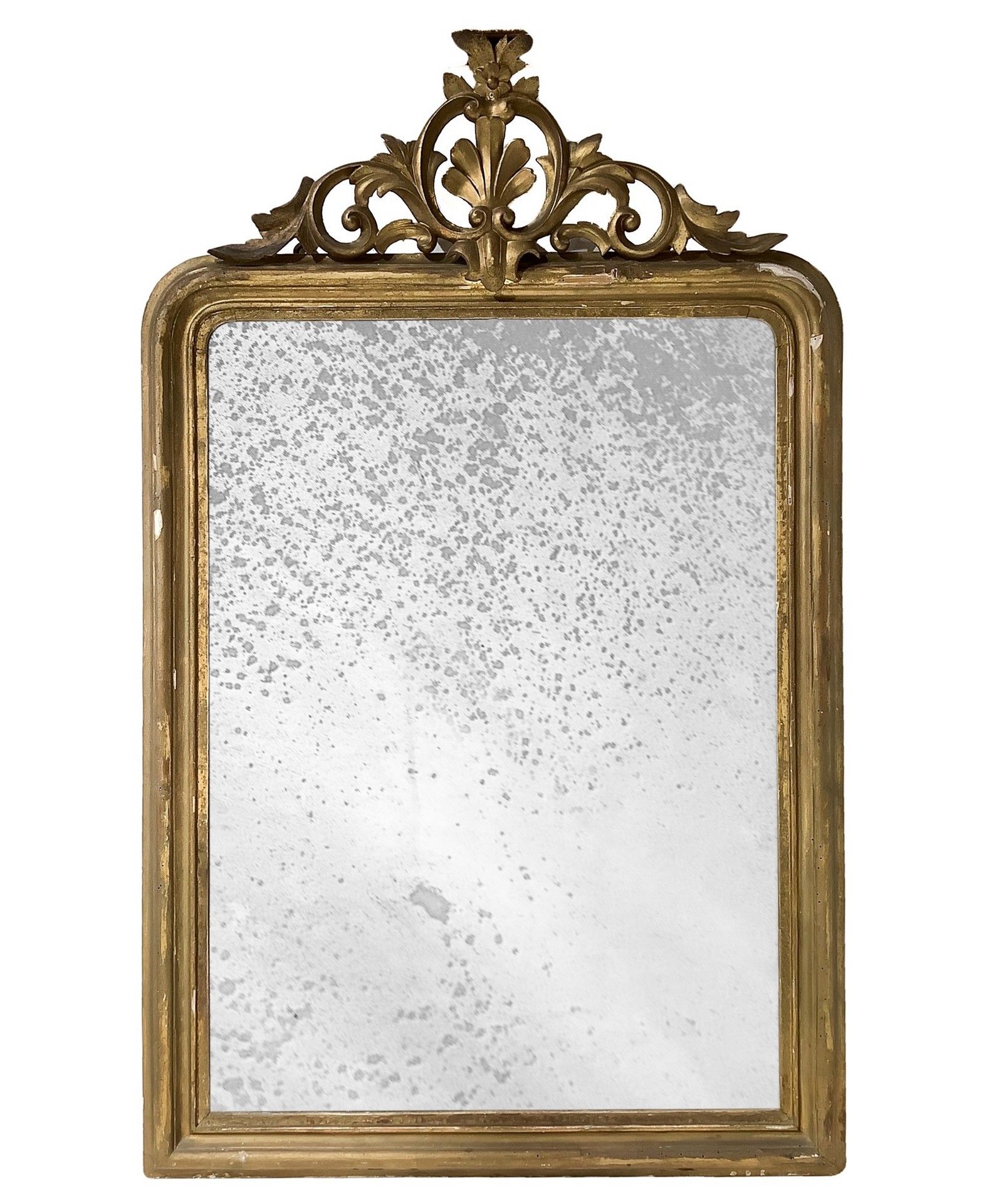Null Miroir en bois doré à la feuille, Luigi Filippo, XIXe siècle 142x91 cm La m&hellip;