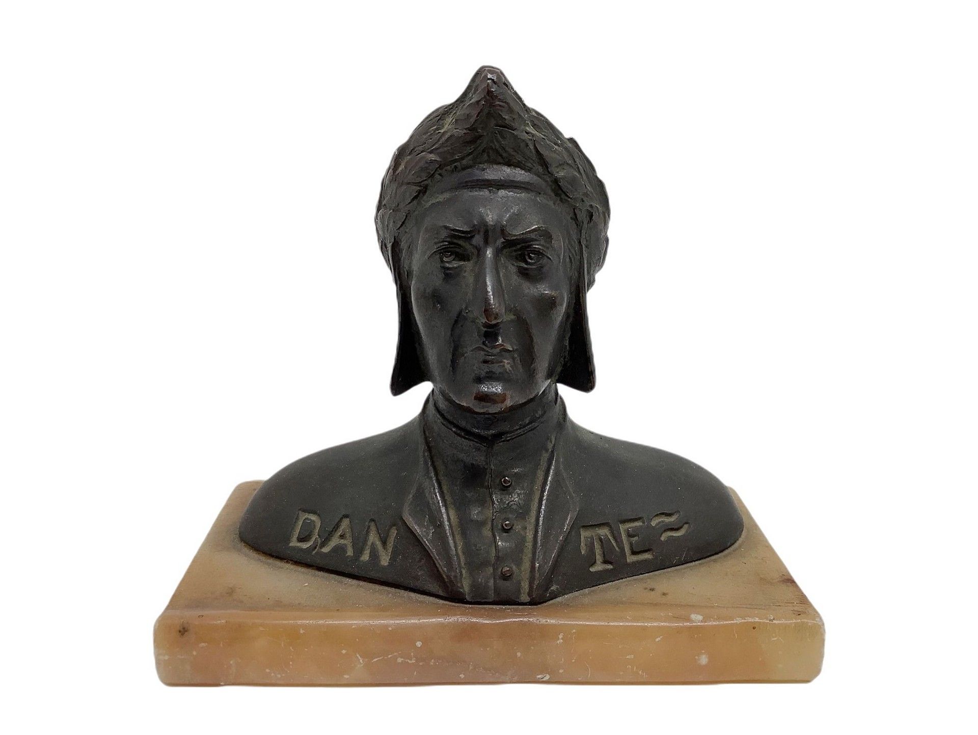 Null Braun patinierte Bronzestatue, die Dante darstellt, neunzehntes Jahrhundert&hellip;