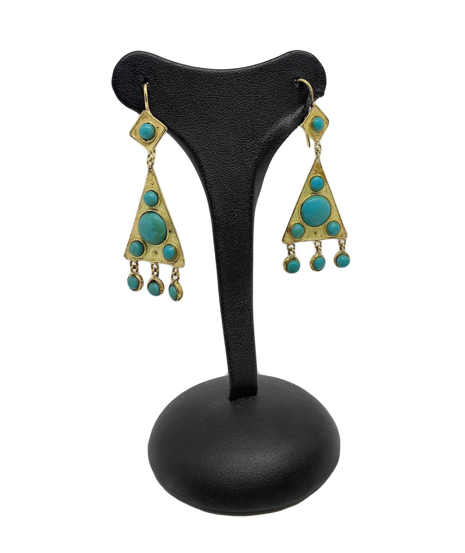 Null Boucles d'oreilles pendantes en or avec turquoise Gr 8.3. Longueur 5 cm For&hellip;