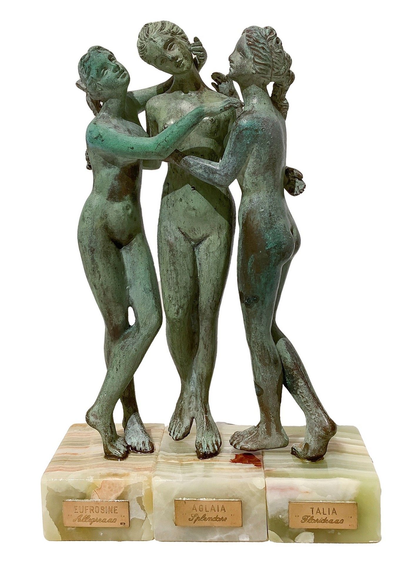 Paccini, Marco The three Graces , 20th century Lost wax castings H 20; Base 4.5x&hellip;