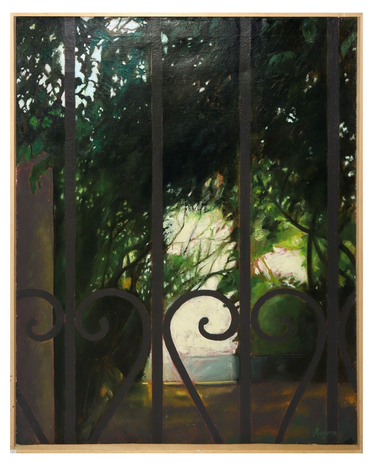 Lucia Ragusa 花园，1999 亚麻布上的油画 100x79