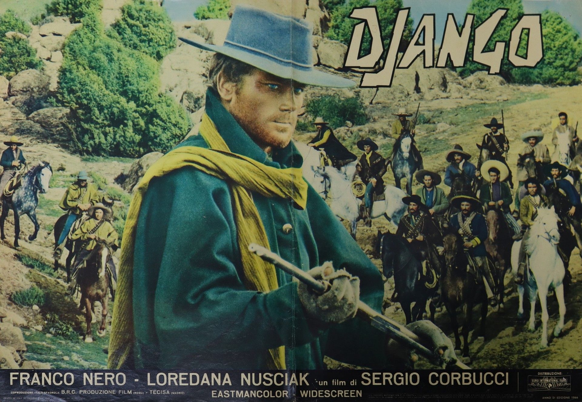 Null Enveloppe photo "Django", 1966 50 cm x 70 cm Imprimé en Italie, daté en bas&hellip;