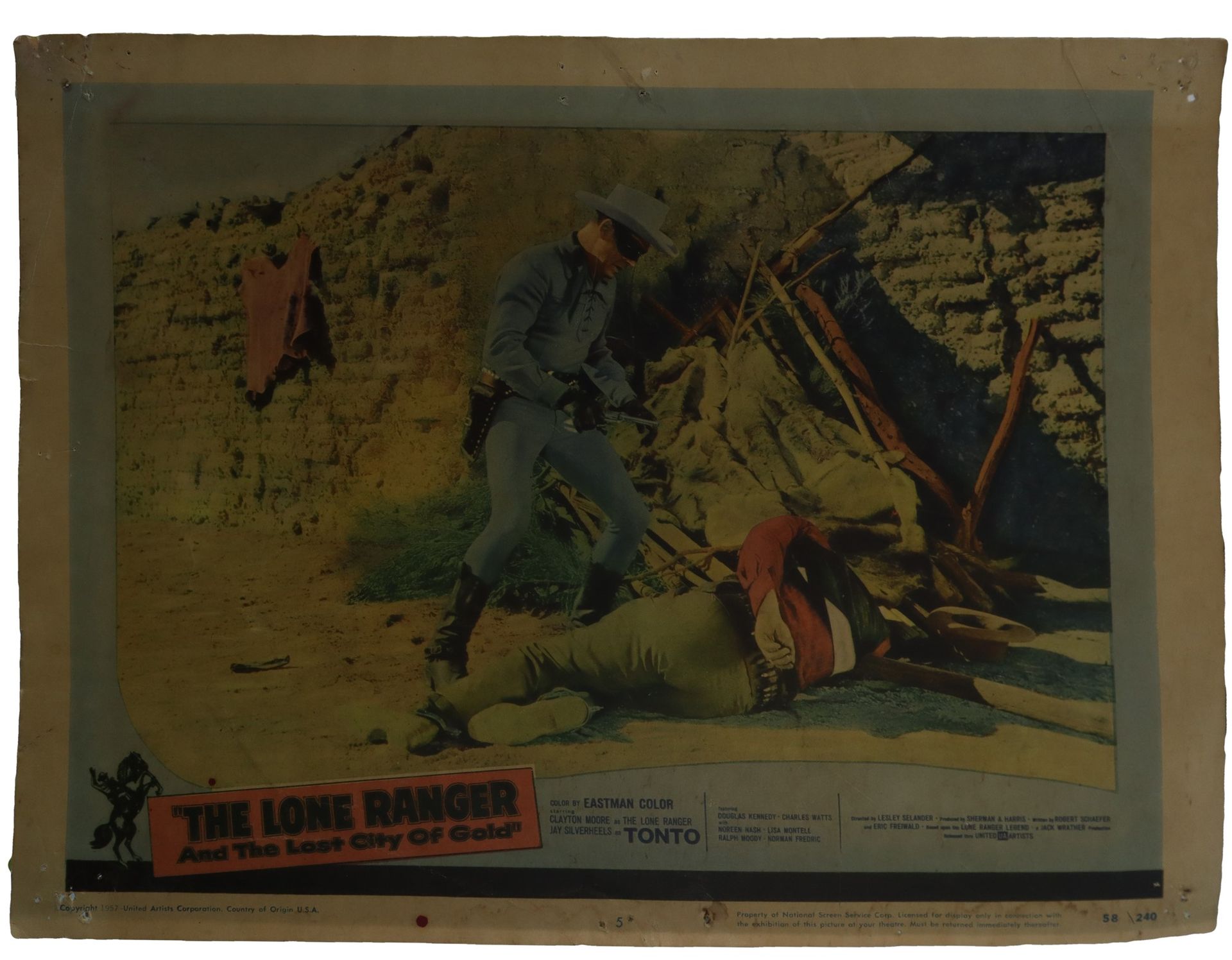 Null Tarjeta de vestíbulo `` El llanero solitario '' , 1950s 28 cm x 36 cm