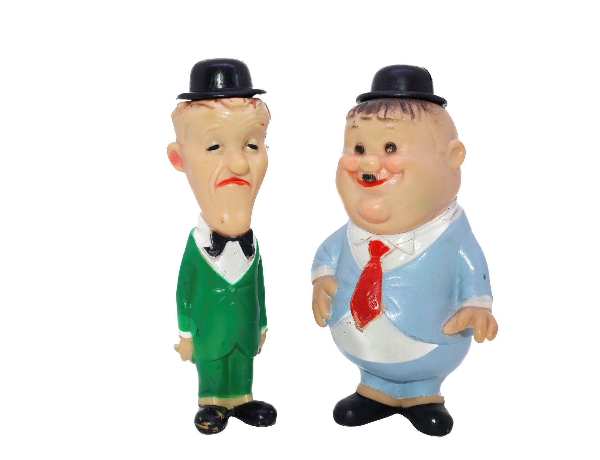 Ledra Gomma/ Ledra Plastic Laurel and Hardy, pair of rubber sound puppets , 70's&hellip;