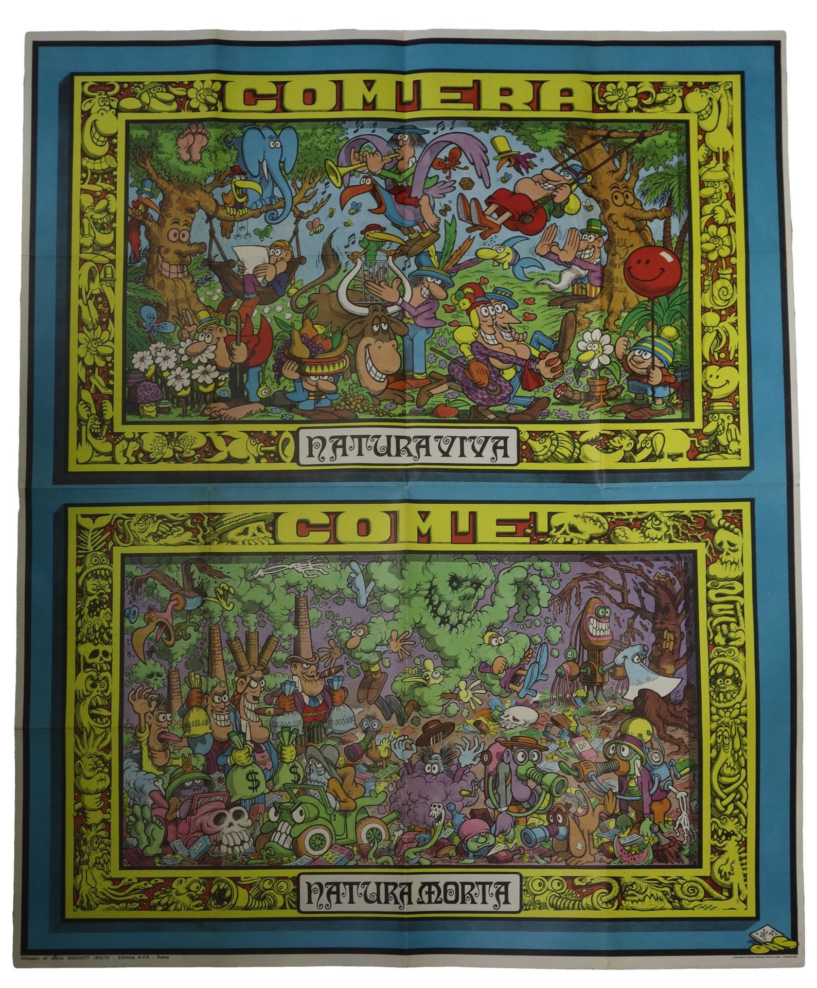 Null Jacovitti Poster '' Living Nature '' and '' Still Life '' , 70's 68 cm x 50&hellip;