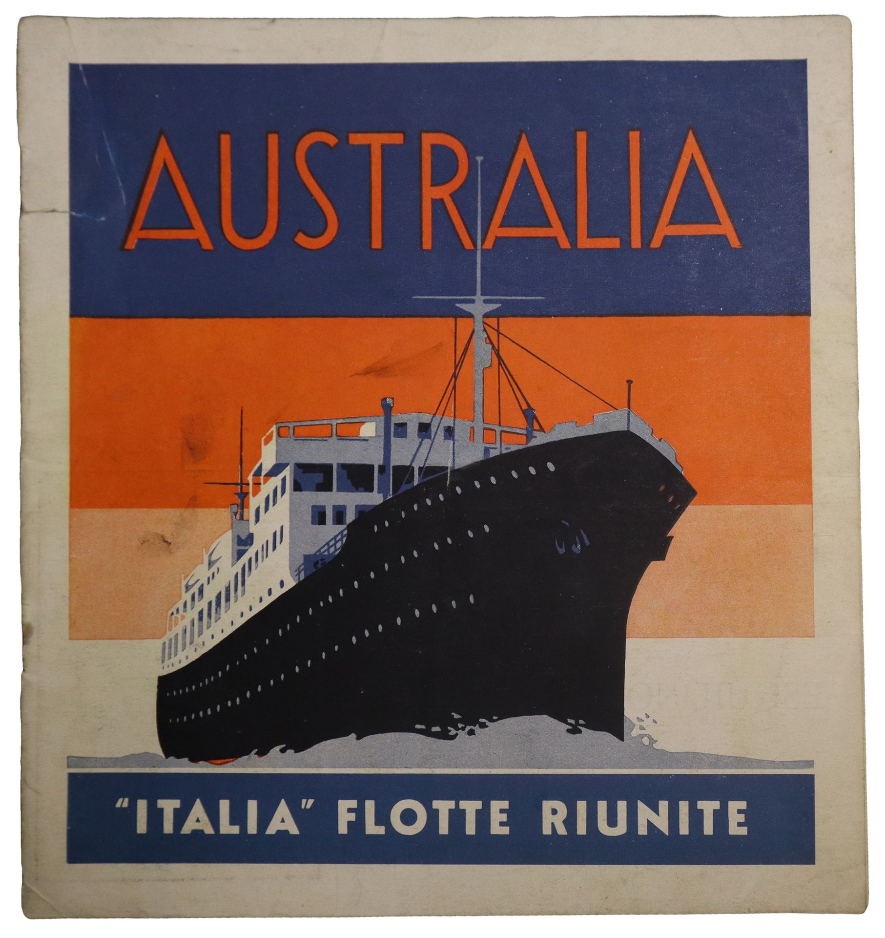 Giovanni Patrone Australie '' Italie '' flottes unies Petite brochure avec des p&hellip;