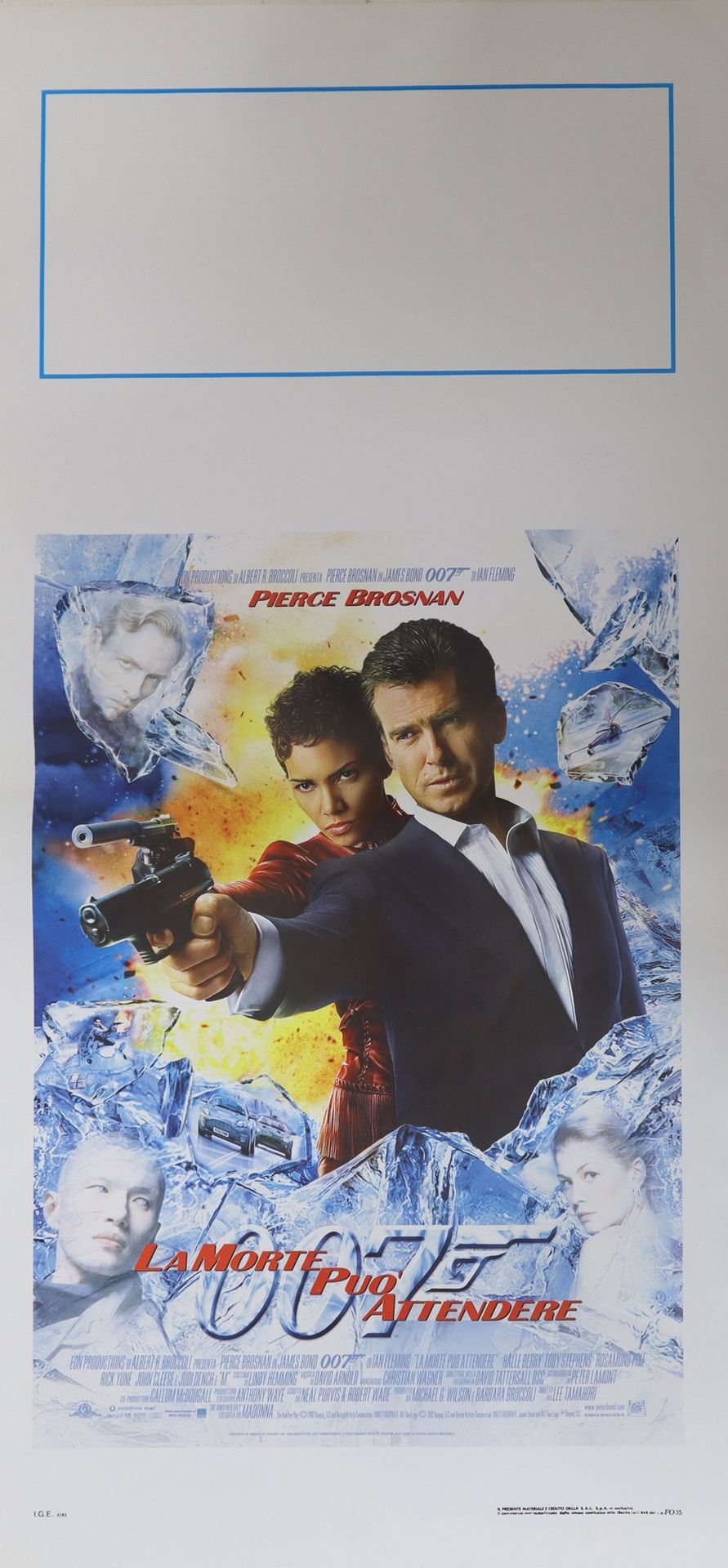 Null 电影海报 "007死亡可以等待"，2002年 70厘米 x 33厘米 使用痕迹正常，日期在中心下方