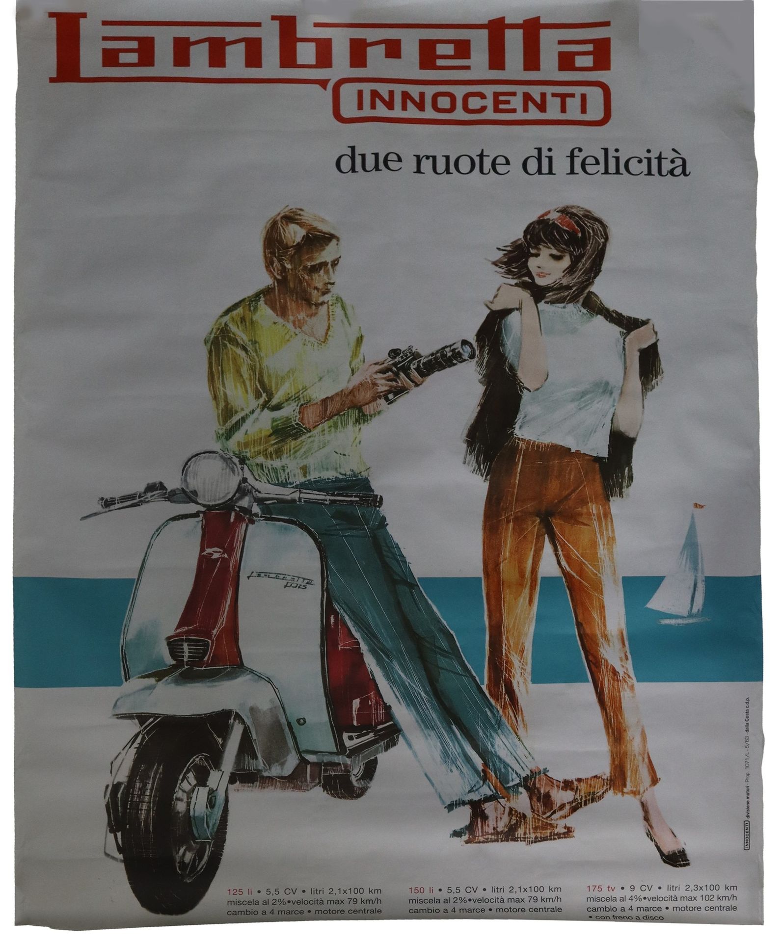 Null 广告海报 "Lambretta innocenti", 1963年 100厘米 x 140厘米 无辜的引擎