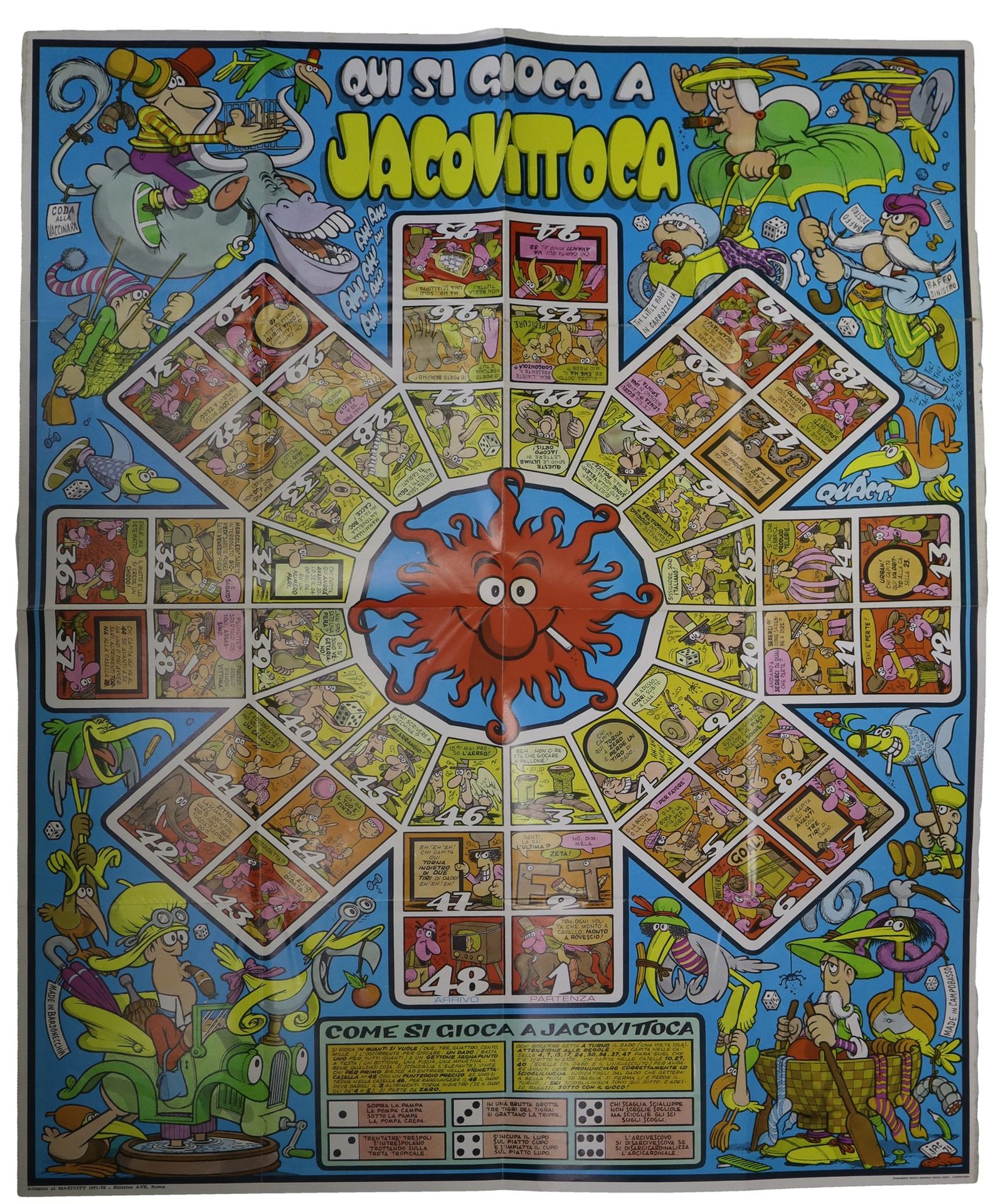 Null Affiche '' Ici on joue à la Jacovittoca '' , années 70 69 cm x 50 cm