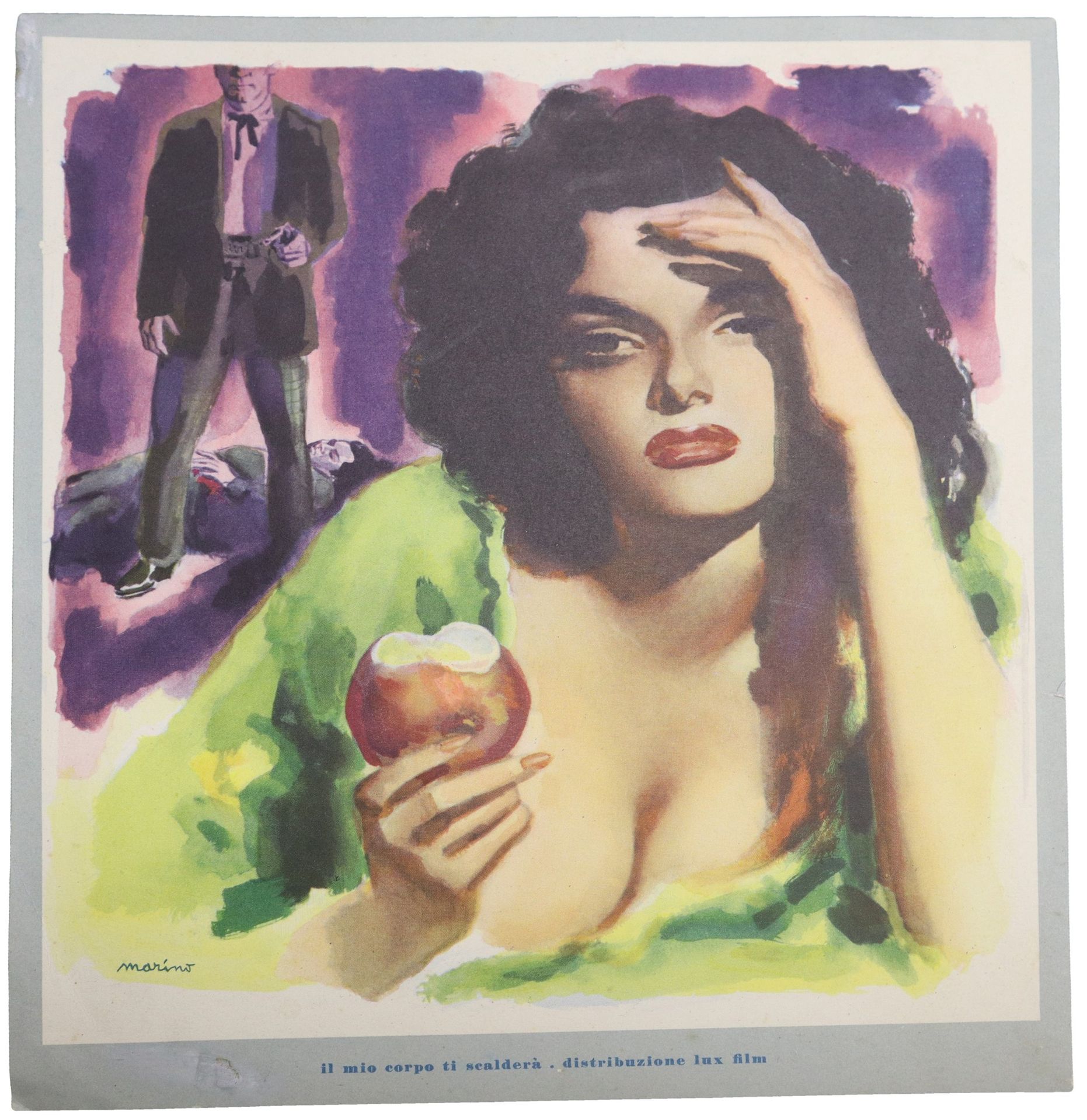 Null 照片信封设计 "我的身体会温暖你"，40年代 26.5厘米 x 23厘米 马里诺，意大利第一版