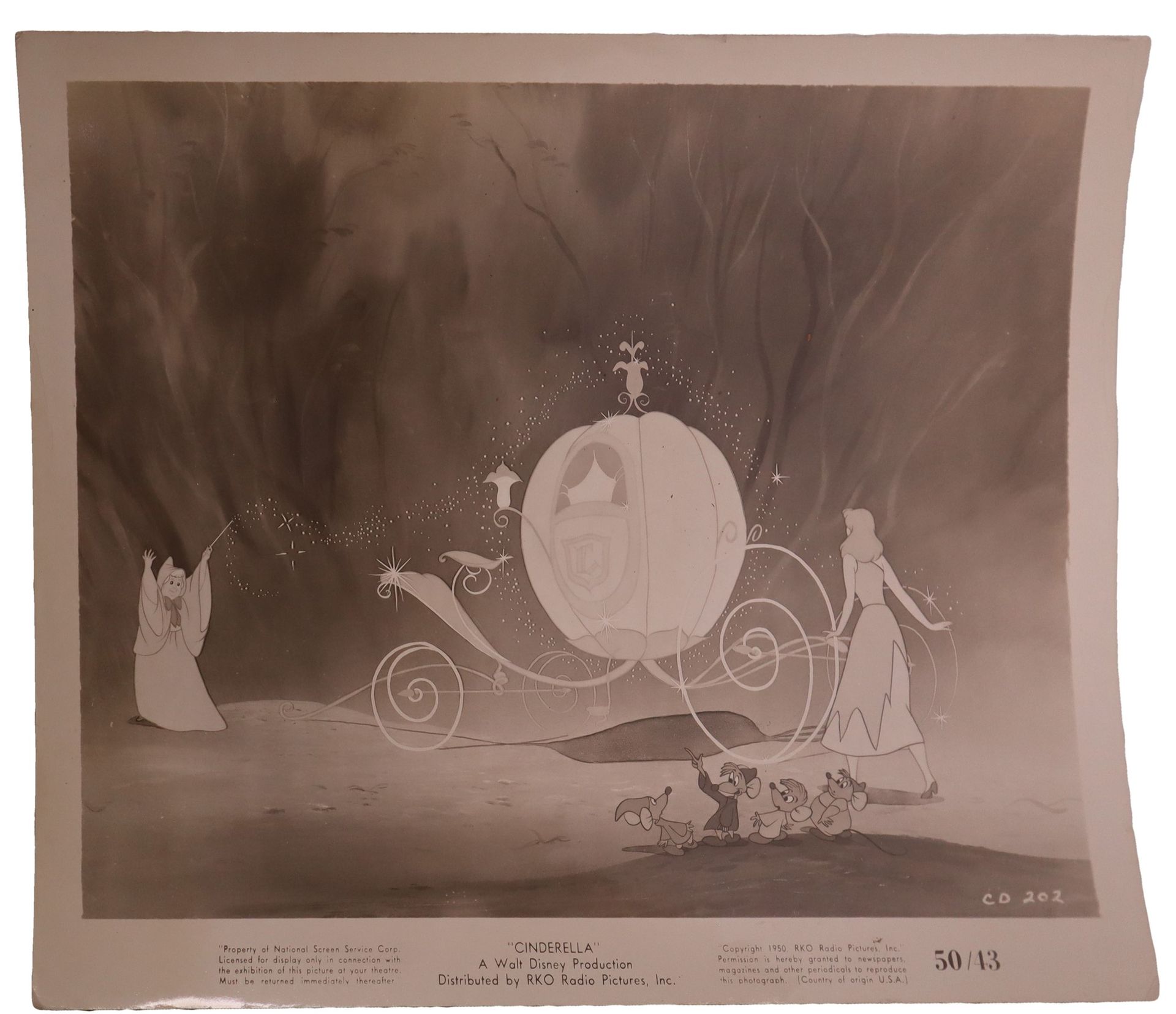 Null 大堂卡 "灰姑娘"，20世纪50年代，20.5厘米 x 26.5厘米 派拉蒙电影公司