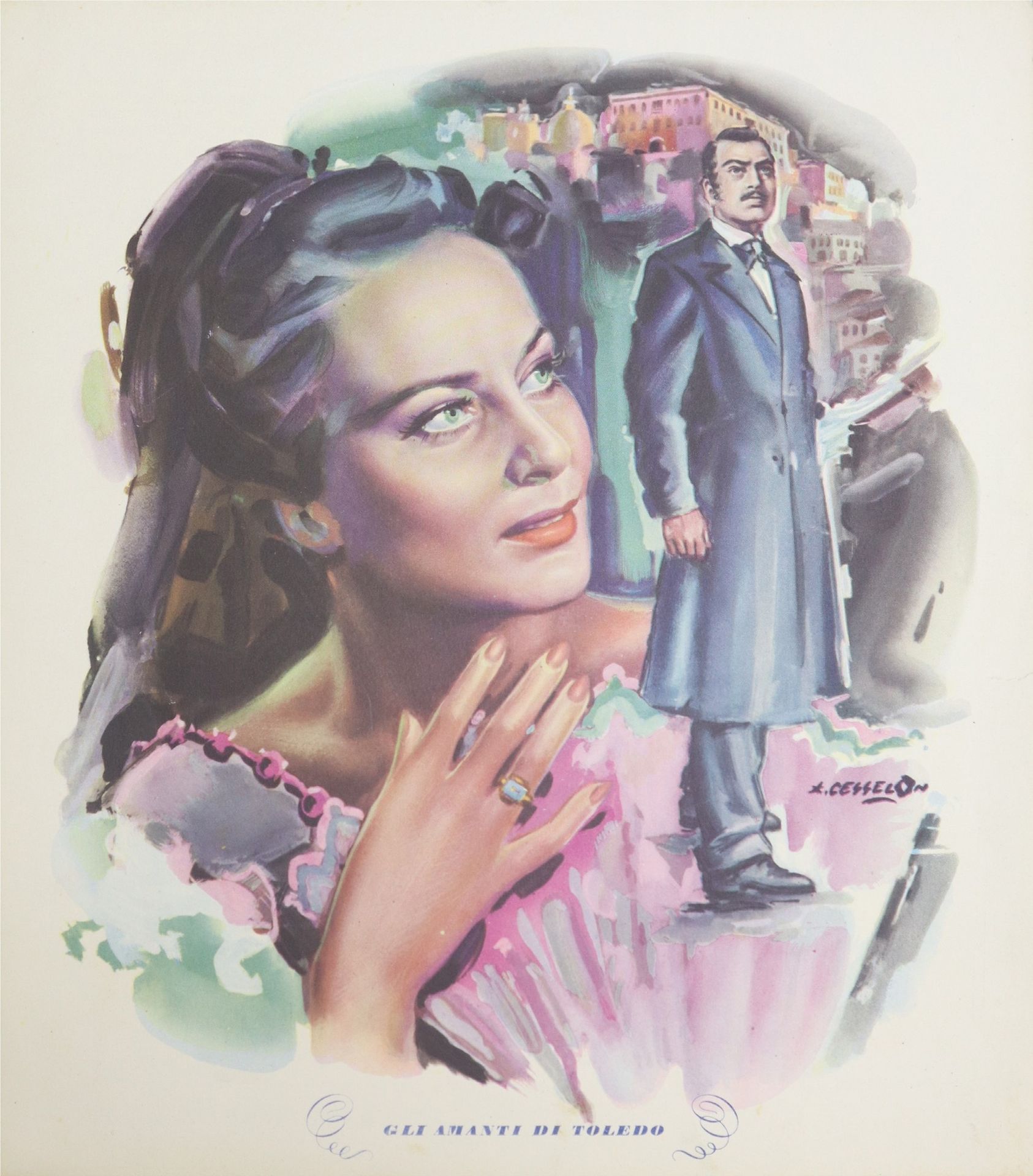Angelo Cesselon 海报设计 "托莱多的恋人"，20世纪50年代，34厘米×29厘米，意大利第一版