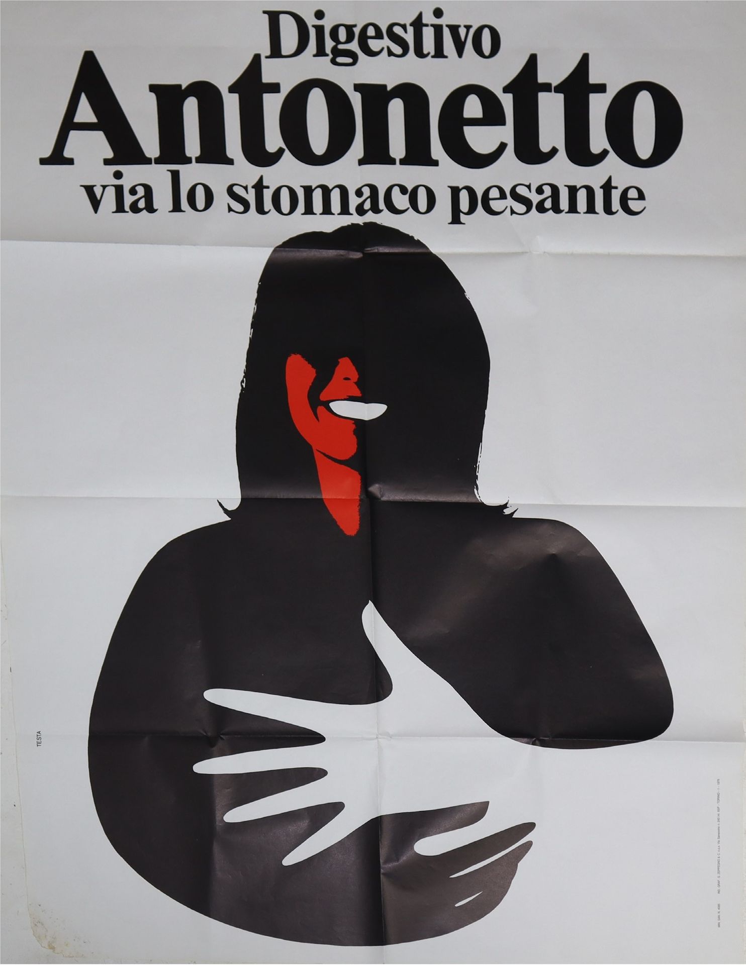 Armando Testa Antonetto Donna Poster pubblicitario digestivo , 1976 h cm 100 x c&hellip;