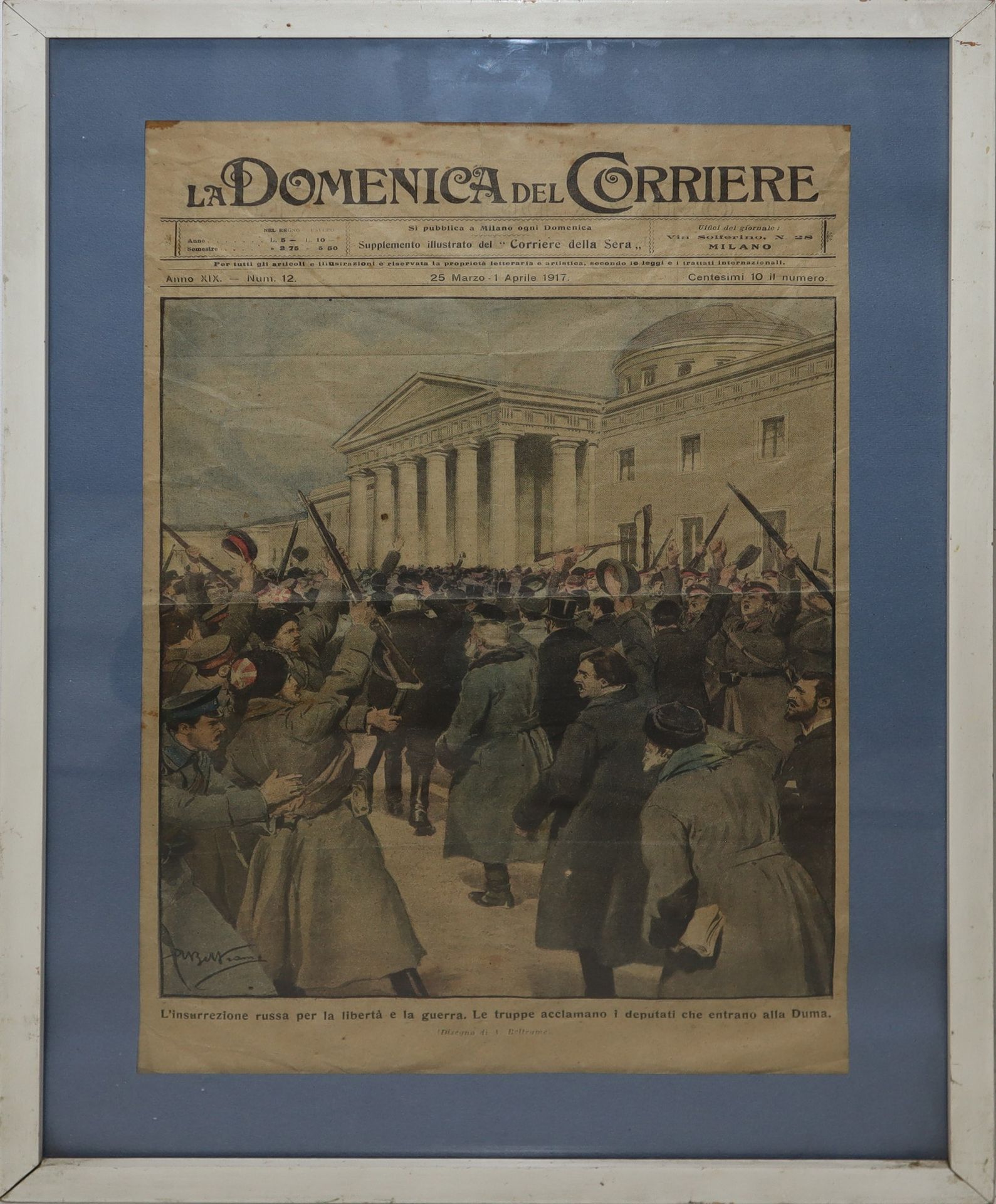 Null Première page '' La Domenica del Corriere '' 1917 , 20ème siècle 38.5 cm x &hellip;