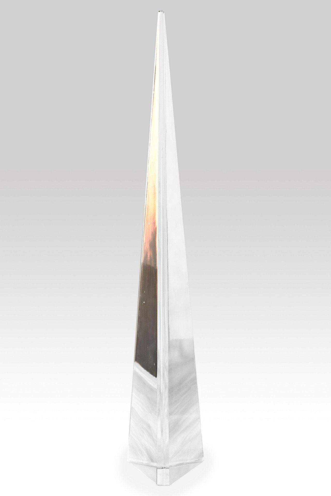 Baccarat Baccarat - Crystal pyramidal obelisk with triangular base h cm 46, base&hellip;