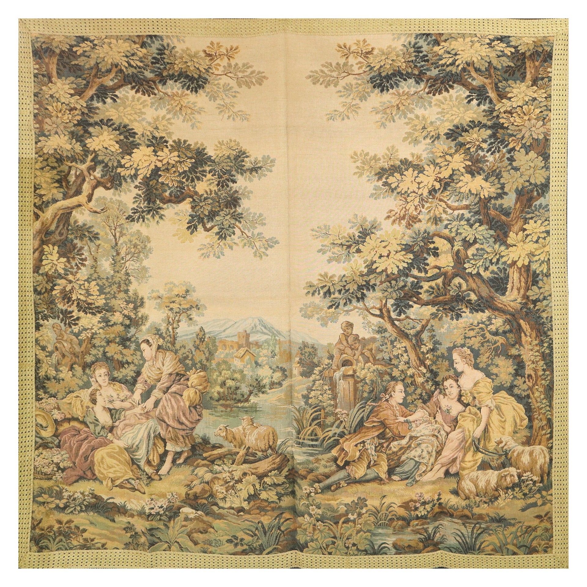 Null 描绘风俗场景的挂毯，20世纪 175x180厘米