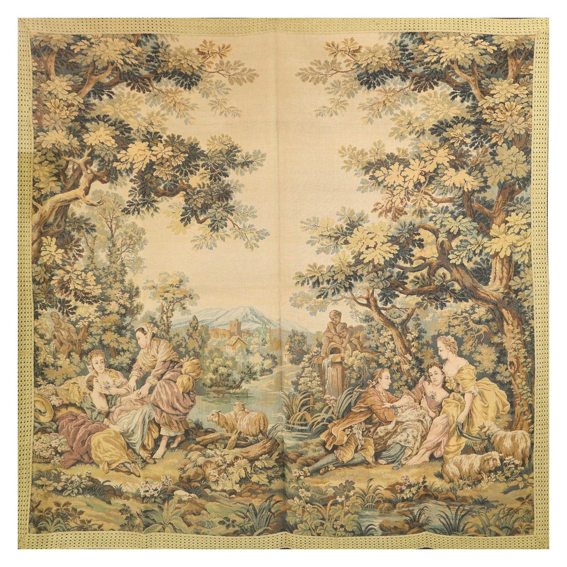 Null Tapisserie représentant une scène de genre, 20e siècle 175x180 cm