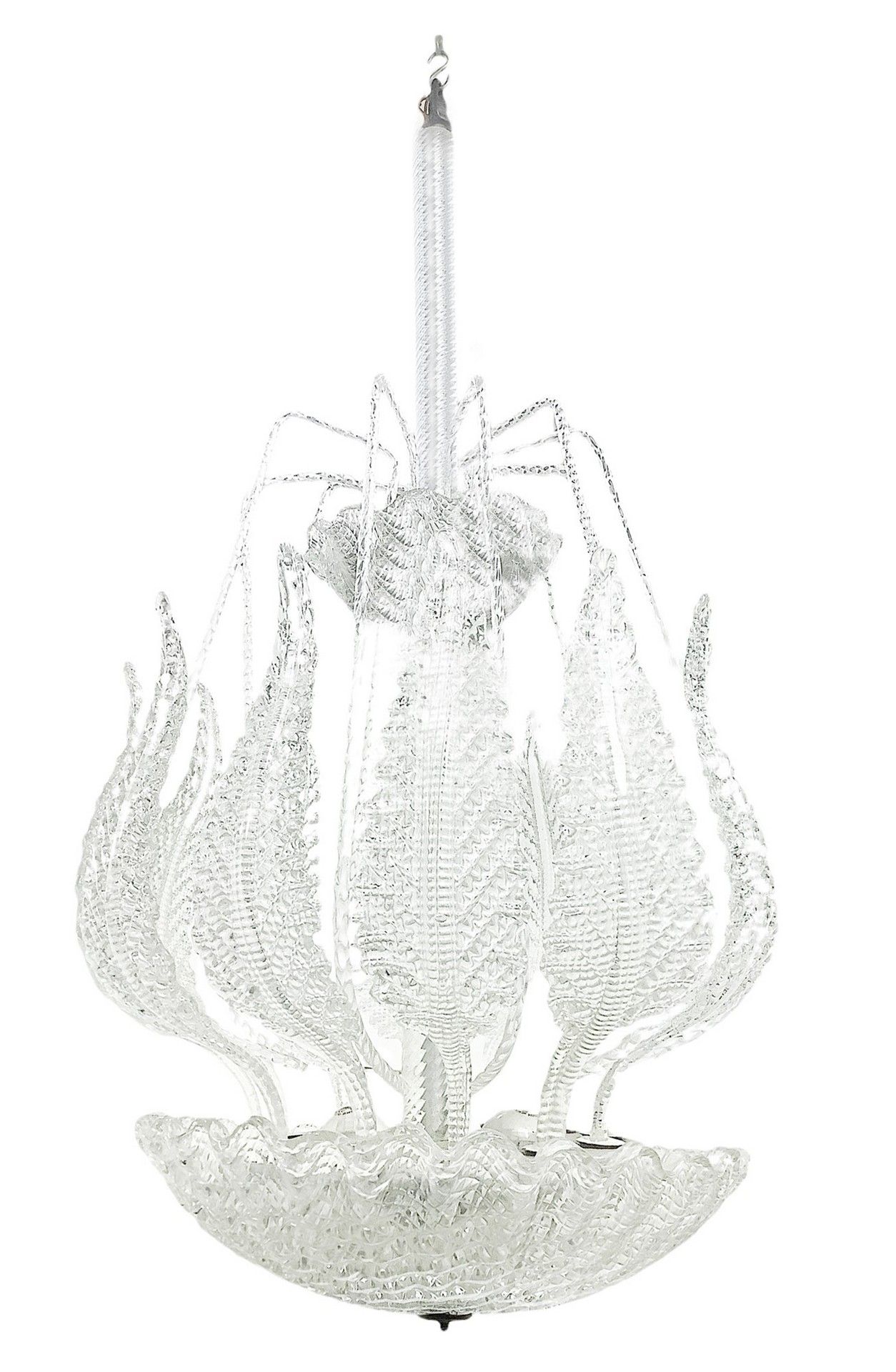 Null Murano glass leaf chandelier, 40s H cm 87, diameter cm 41