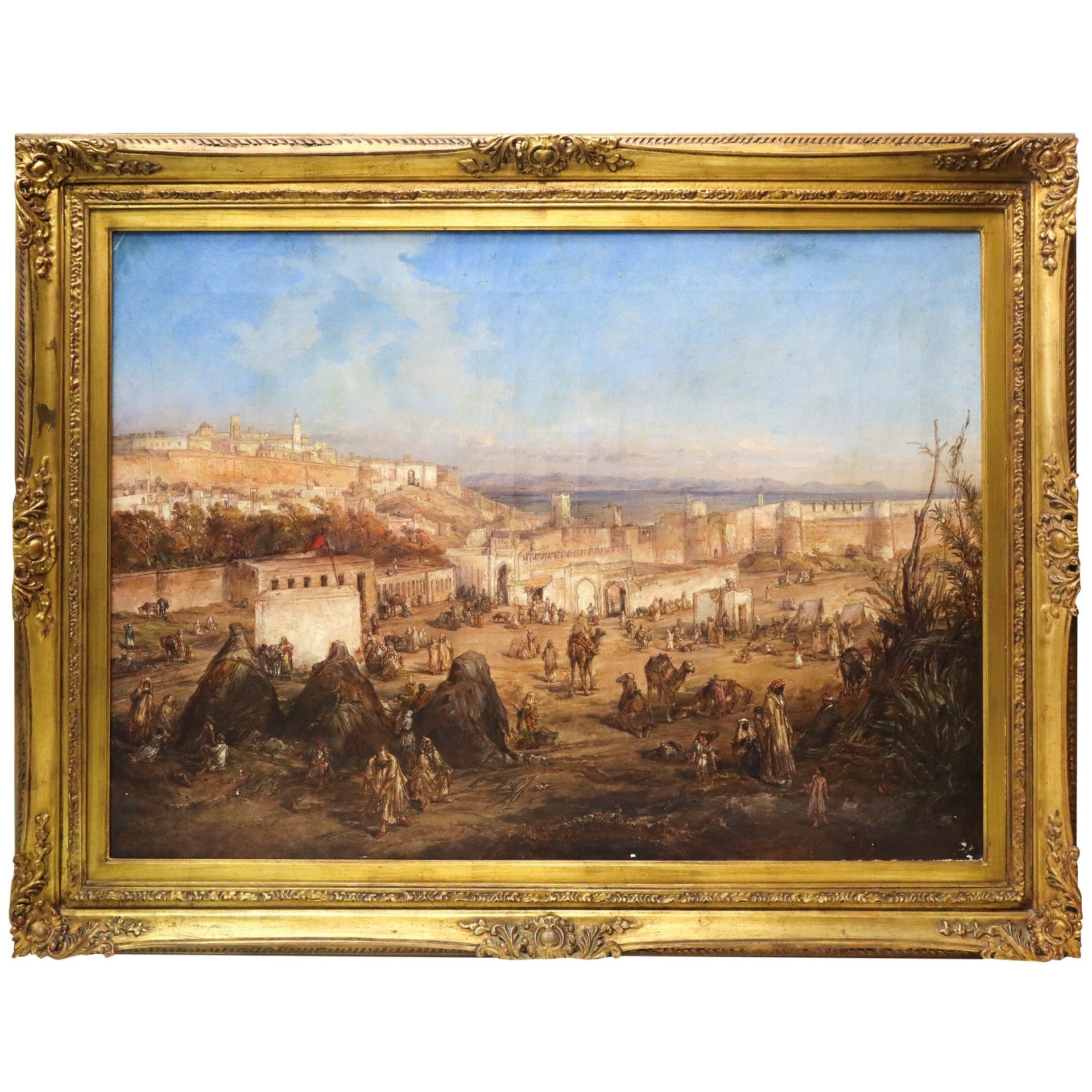 Louis Désirée Thienon Louis Désirée Thienon (1812-1884) - 丹吉尔市的鸟瞰图，东方主义画家 H84 x &hellip;