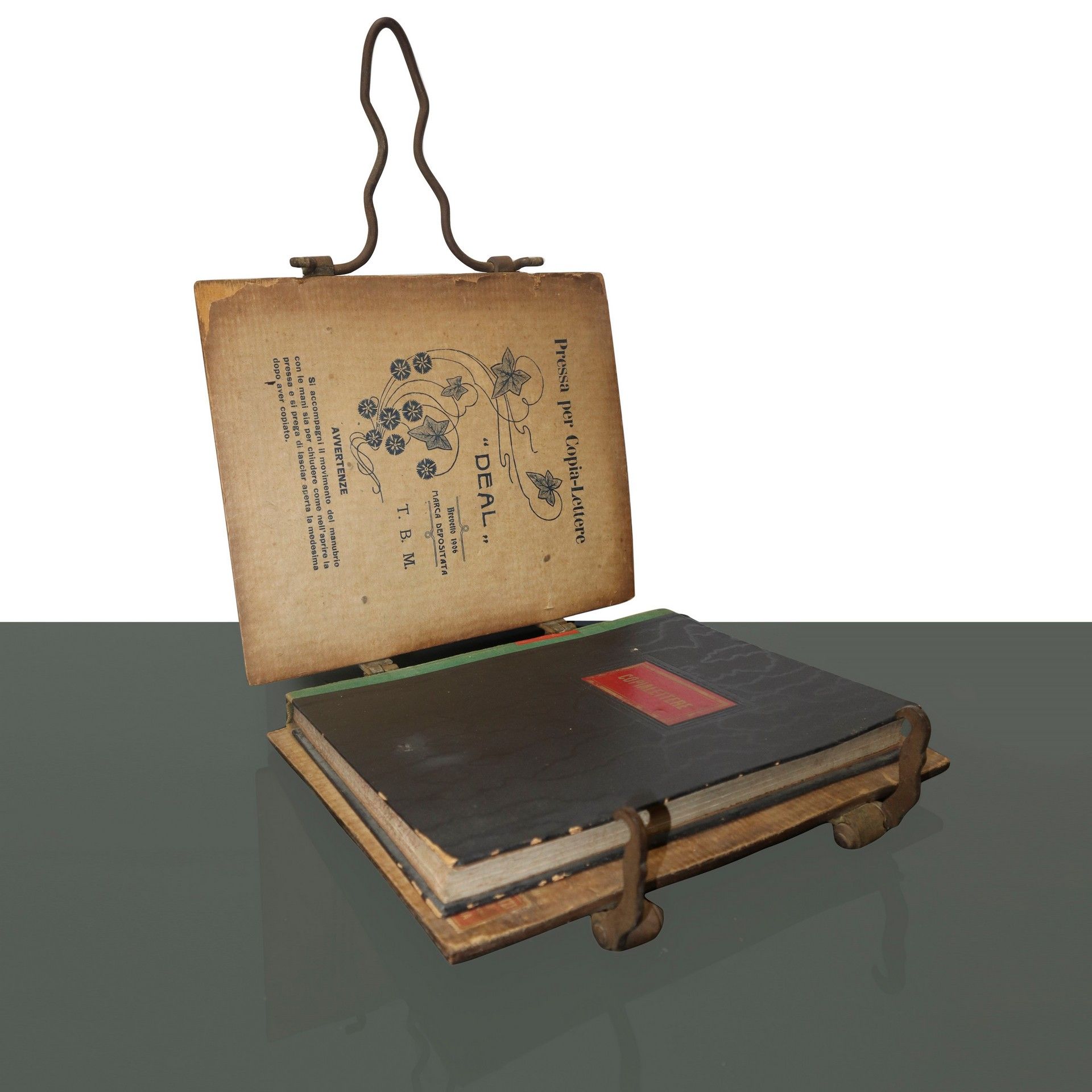Null Dea prensa de cartas de madera, Early 900s Cm 25x30 Con cierre patentado, 1&hellip;