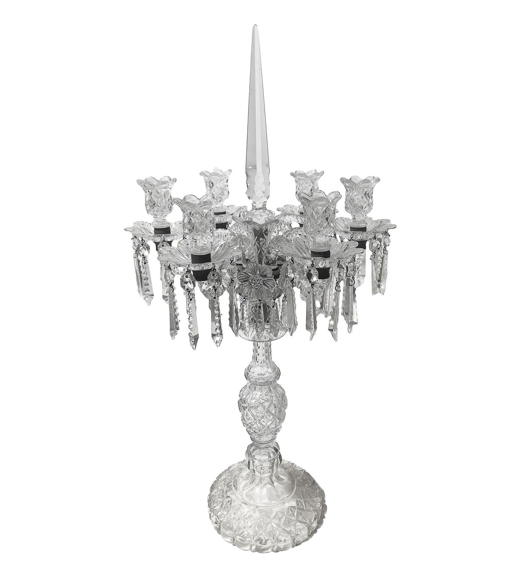 Null 6-light Bohemian crystal candlestick, 18th century h cm 75 x cm 40