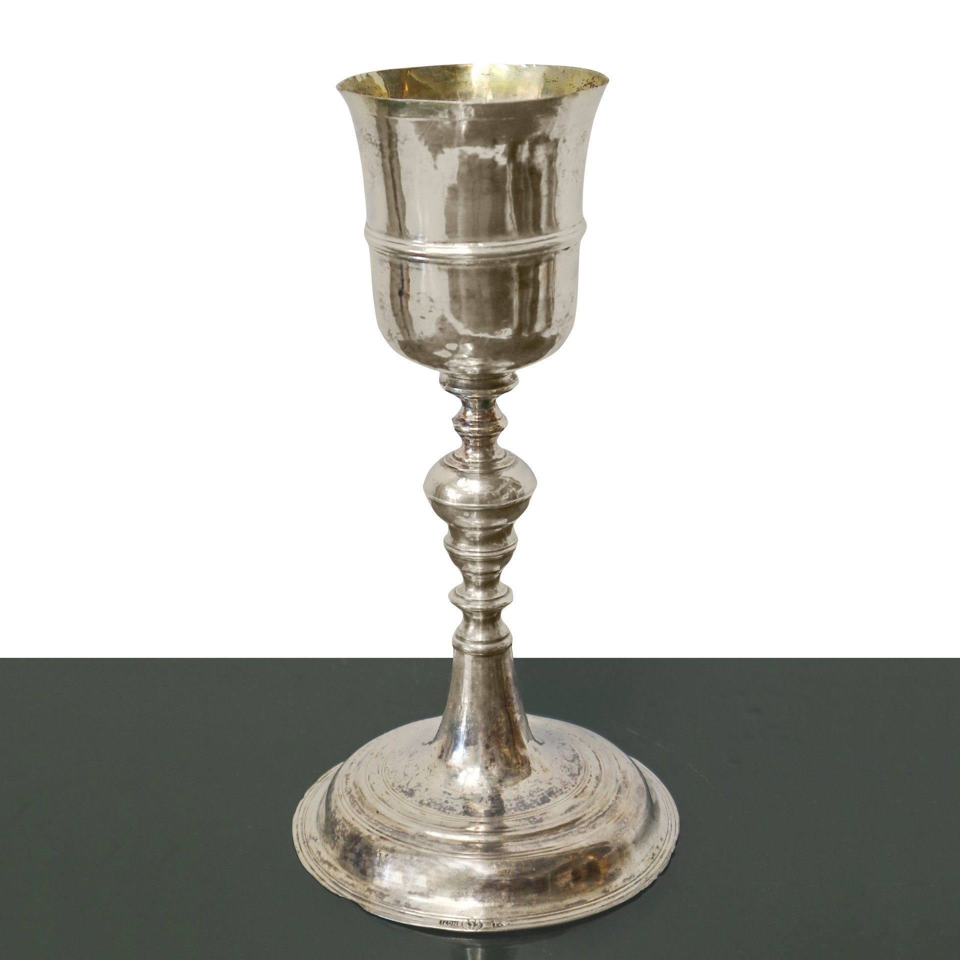 Null 银质圣杯，1771 Gr 396, H cm 26 Punzonato Palermo高飞鹰NG 1771