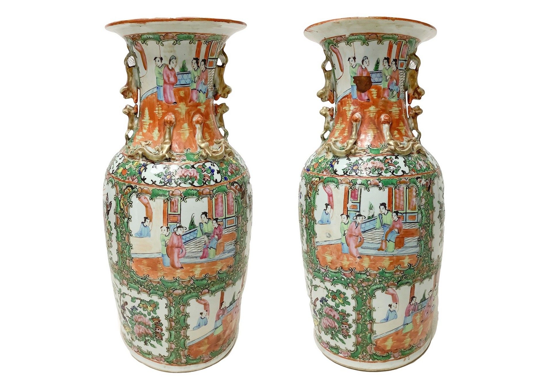 Null Paire de vases chinois, 20ème siècle h.46x dm17