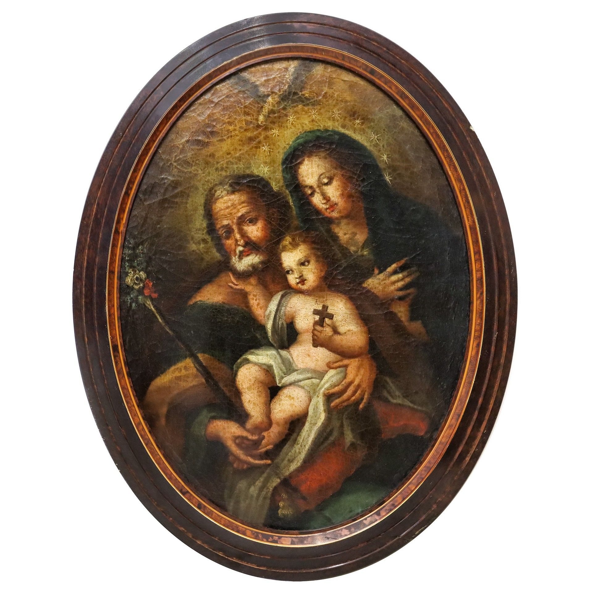 Null Holy Family, School of Vaccaro, Early 19th century 60x45 cm, in oval frame &hellip;