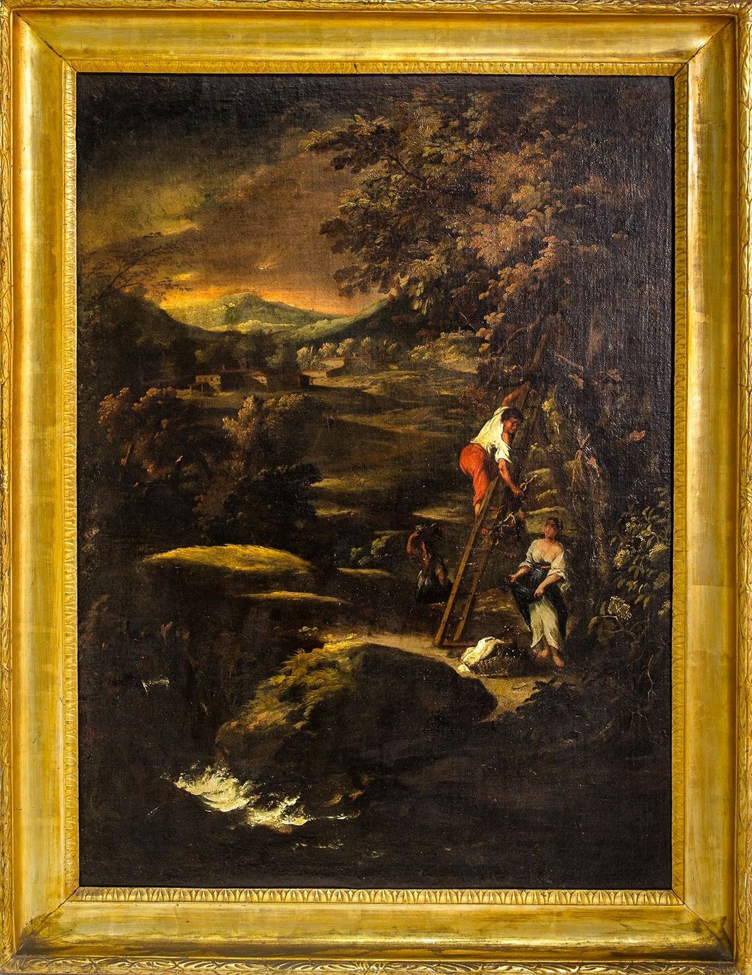 Null Cueillette de fruits, XVIIe siècle 98x75 cm Huile sur toile Peintre italien&hellip;
