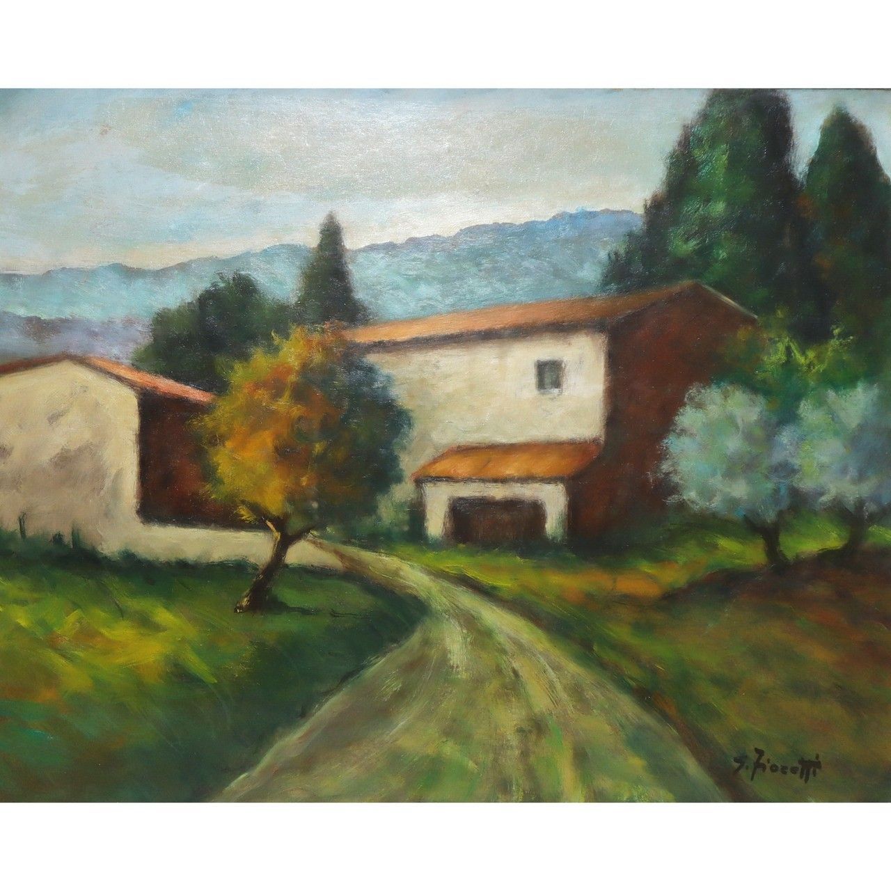 Giancarlo Fioretti Giancarlo Fioretti (Florence 1957) - Maisons avec arbres cm 4&hellip;