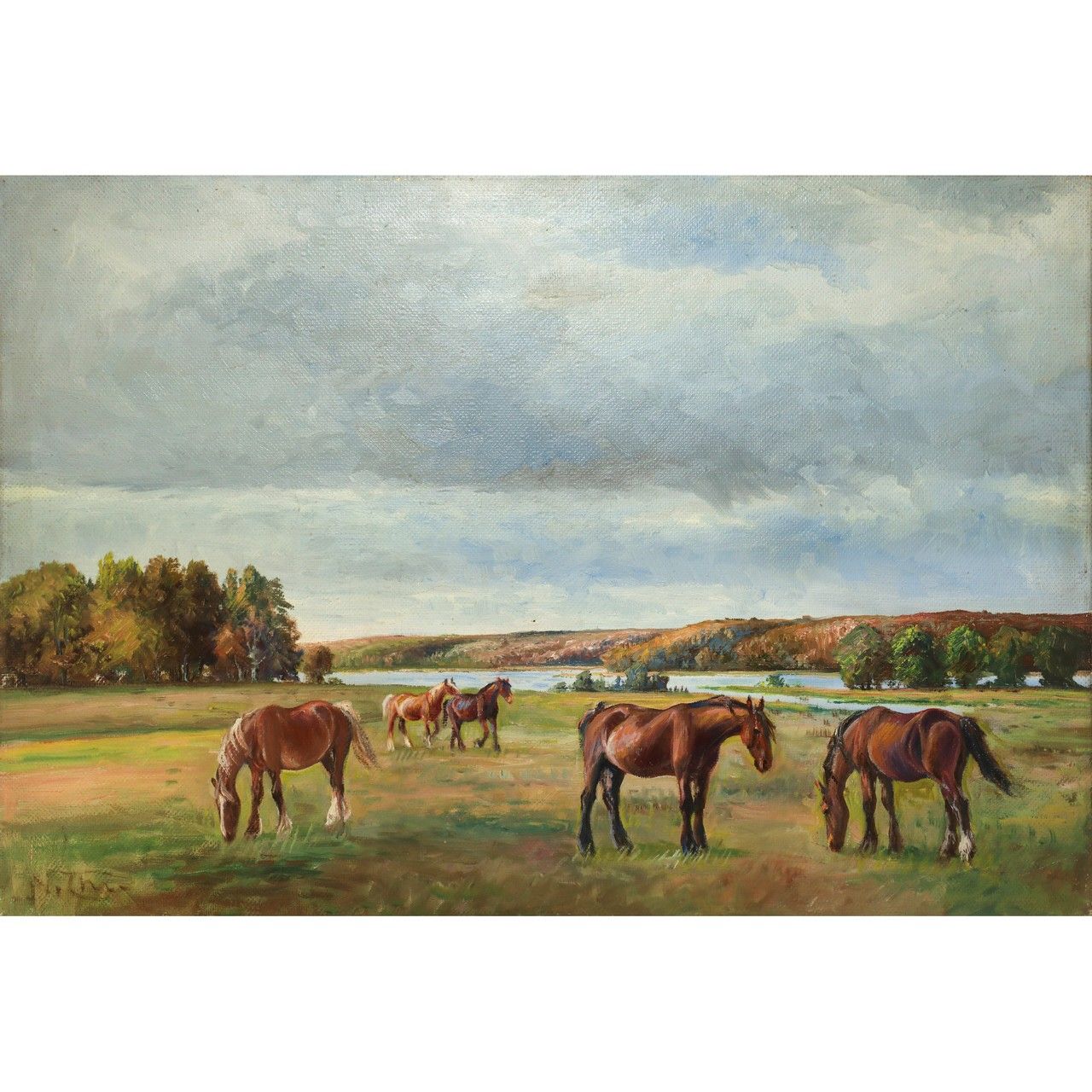 Niels Hans Christiansen Niels Hans Christiansen (1850-1922) - Horses at large H &hellip;