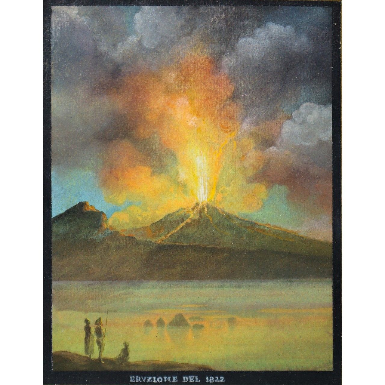 Null Vesuvius eruption, late 19th century H cm 20x16 - in frame H cm 37x33 Tempe&hellip;