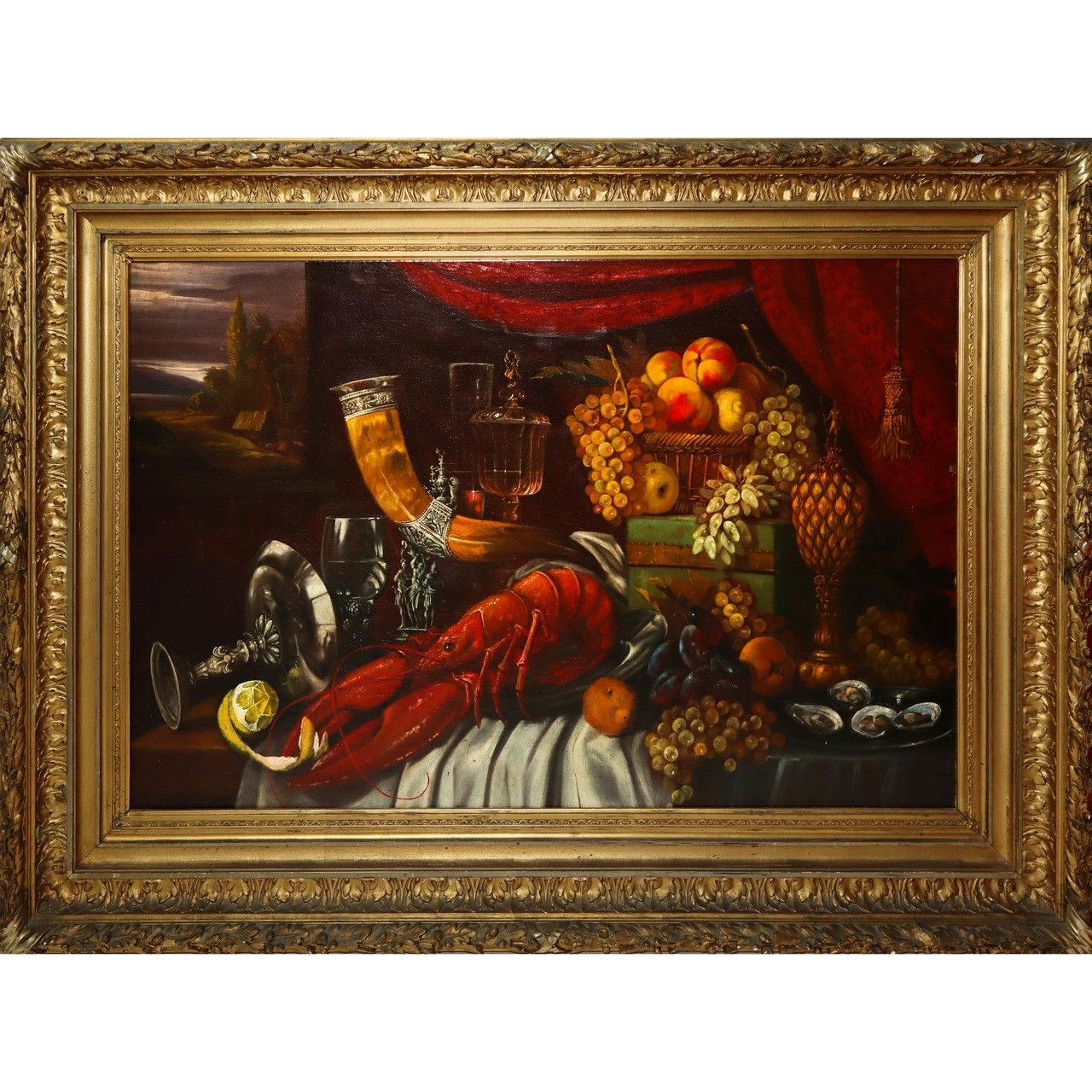 Null Still life with cornucopia and lobster, in important frame., European schoo&hellip;