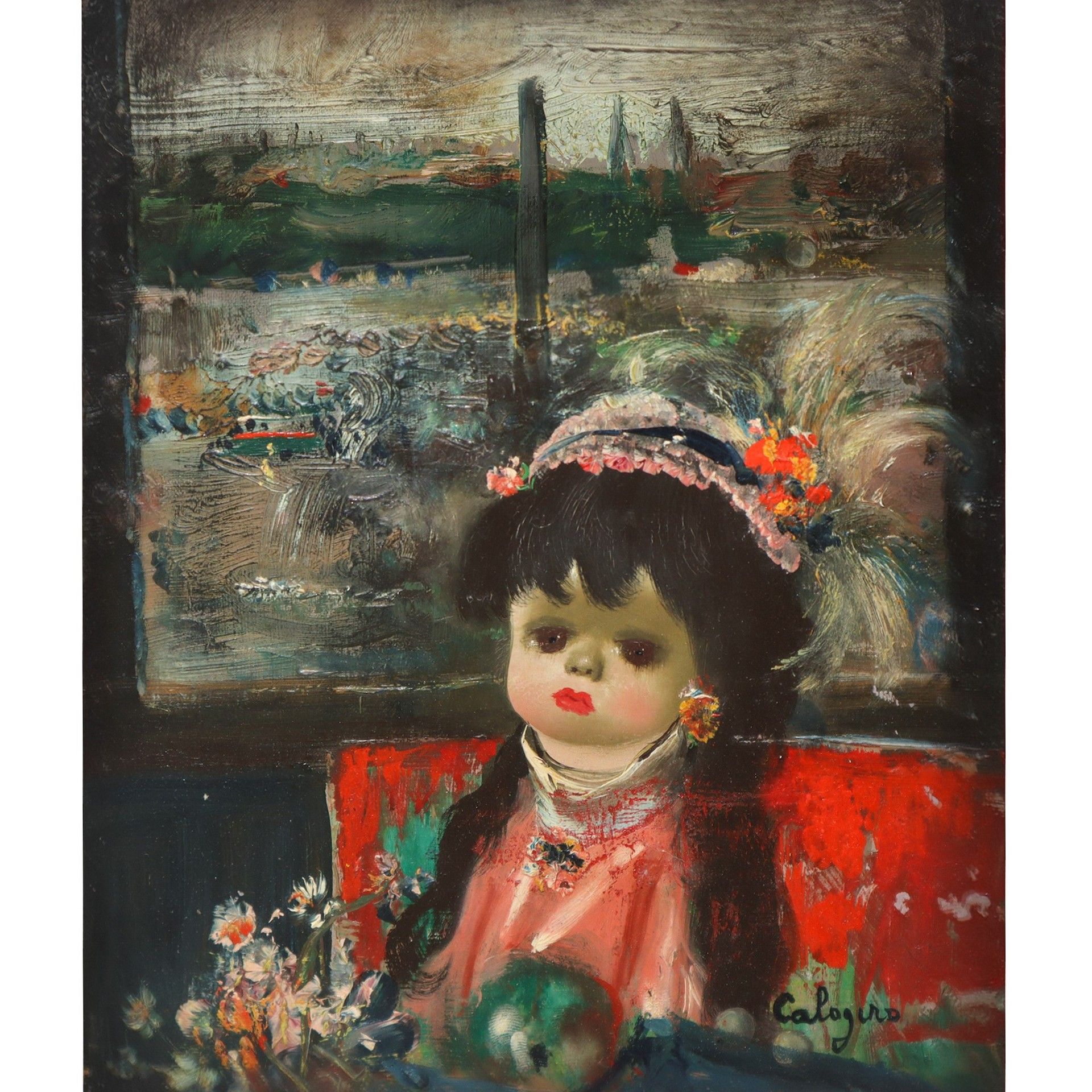 Jean Calogero 让-卡洛吉罗（1922-2001 年，卡塔尼亚）--《红椅子》，1952 年 高厘米 24 x 19（无框）高厘米 44 x 39 &hellip;