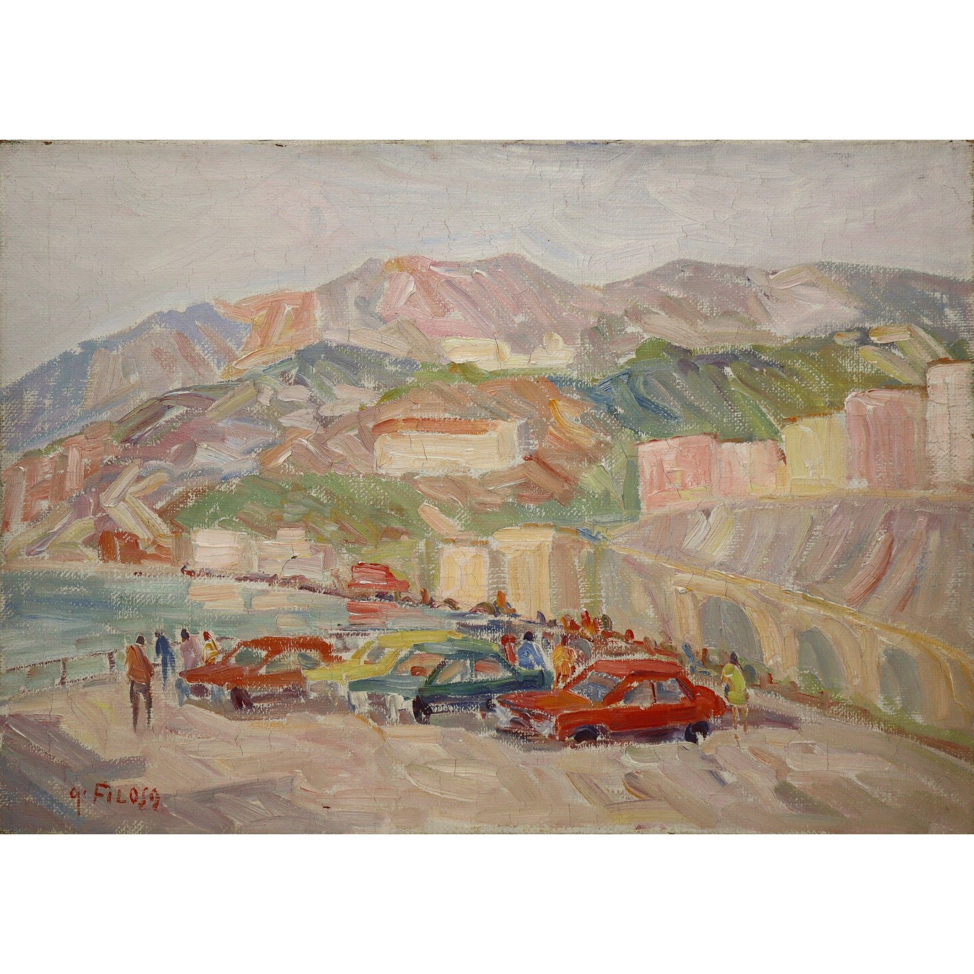 Giacomo Filosa 贾科莫-菲洛萨（Castellamare di Stabia，1912-2002 年）--风景 高厘米 60 x 80 帆布油画。&hellip;