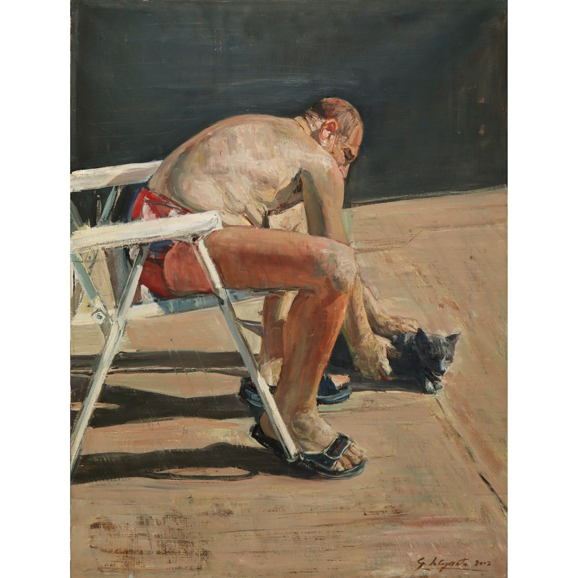 Giovanni La Cognata Giovanni La Cognata (1954) - Figure with cat, 2002 H cm 80x6&hellip;