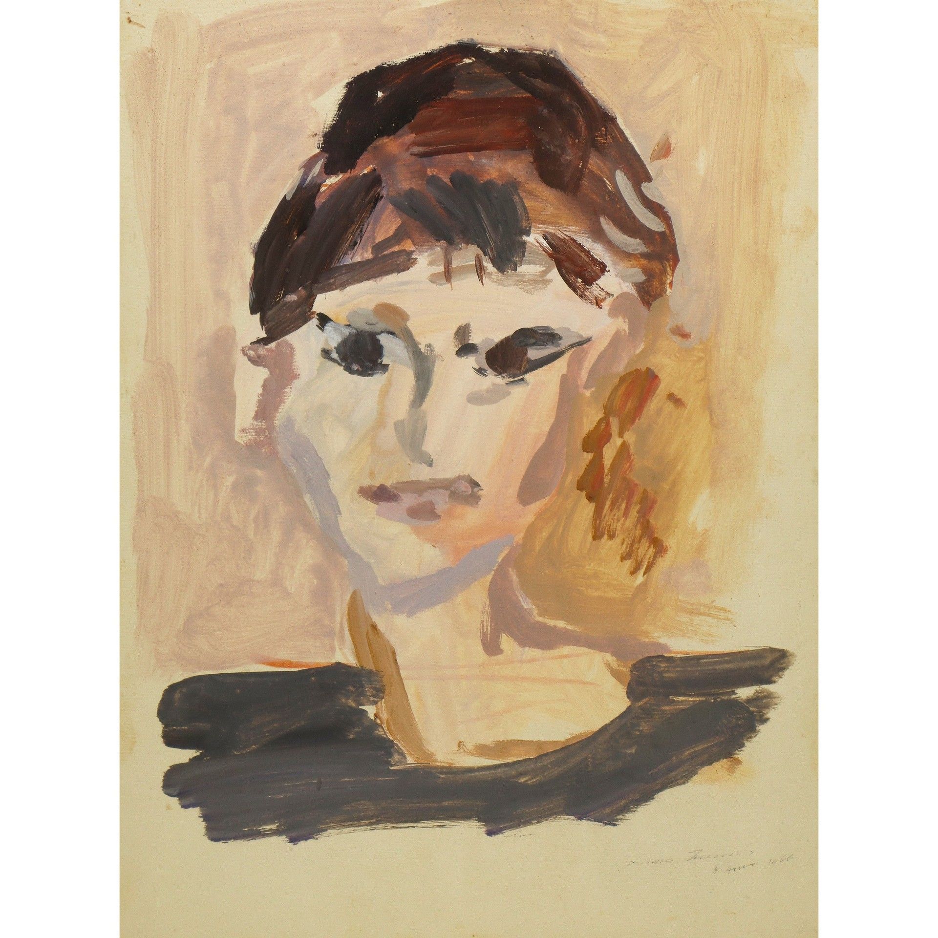 Ernesto Treccani 埃内斯托-特雷卡尼（Ernesto Treccani，1920-2009 年，米兰）--《女人的脸》，1960 年，高厘米 4&hellip;