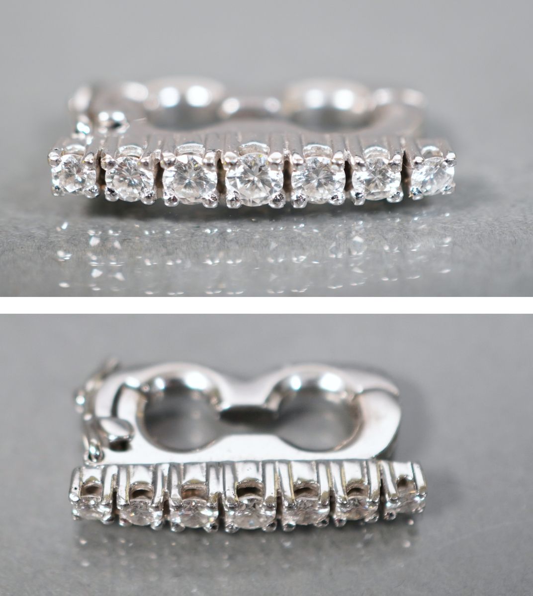 Null Agrafe sertie de brillants pour colliers de perles, WG 585, ,sept brillants&hellip;