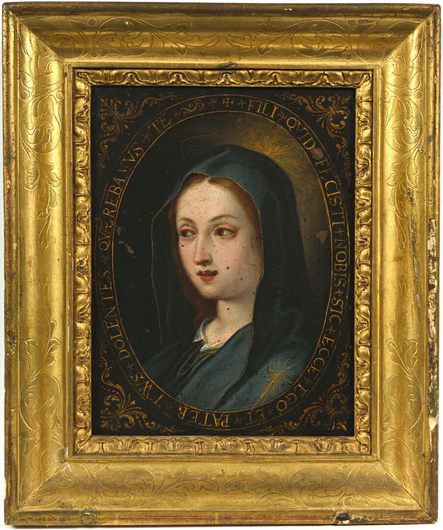 Null École italienne vers 1630.

La Vierge Marie en médaillon.

Huile sur cuivre&hellip;