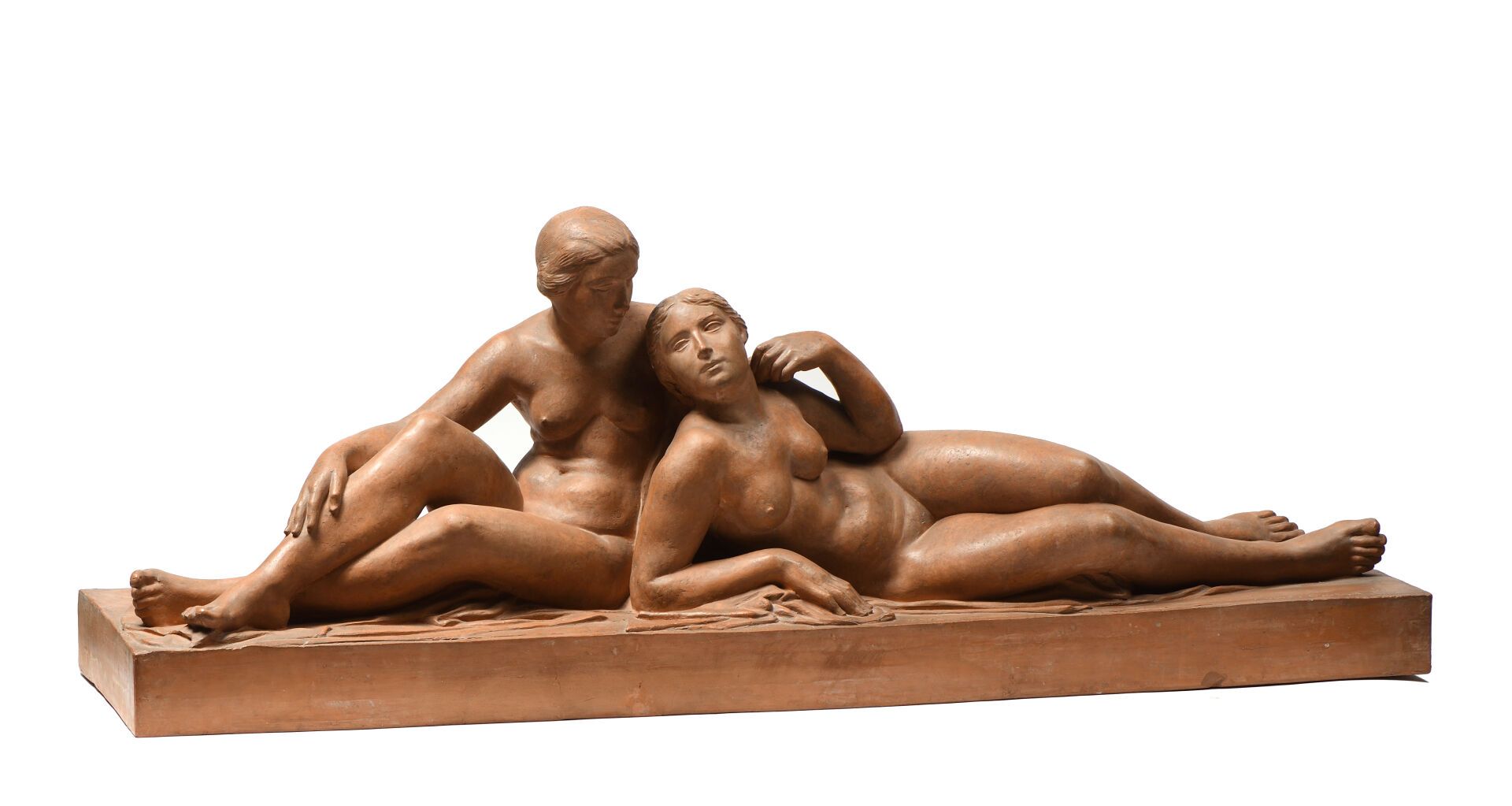 Null Auguste GUÉNOT (1882-1966).

Les deux amies.

Importante sculpture en terre&hellip;