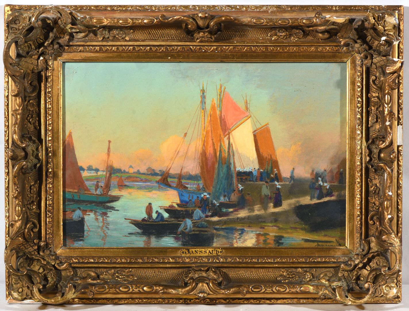 Null 马图林-扬苏德（1857-1940）。

从兰里克钓鱼回来。

粉彩画，右下角有签名。

26 x 40厘米。