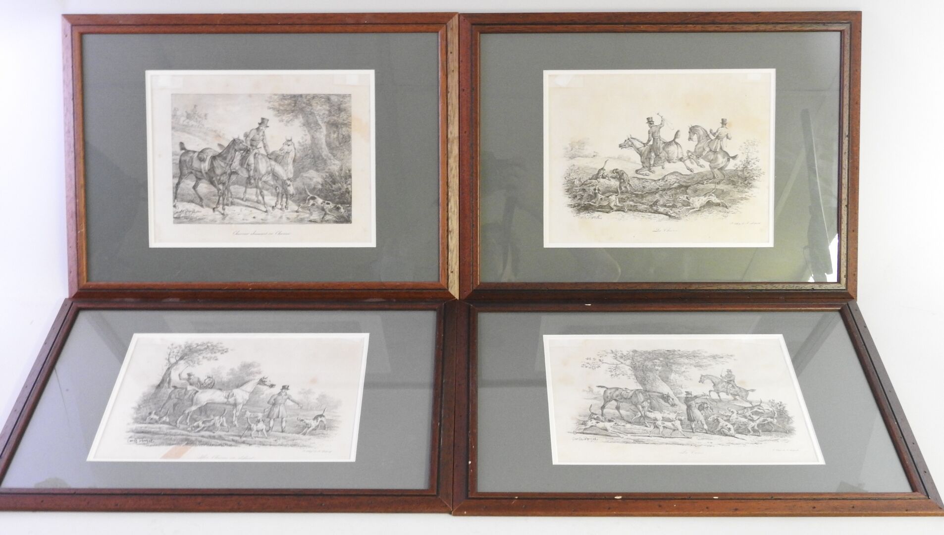 Null Carle VERNET（1758-1836）之后。

"猎人饮马"、"违约的狗"、"库里 "和 "狩猎"。

DELPECH的四幅石版画组曲。

2&hellip;